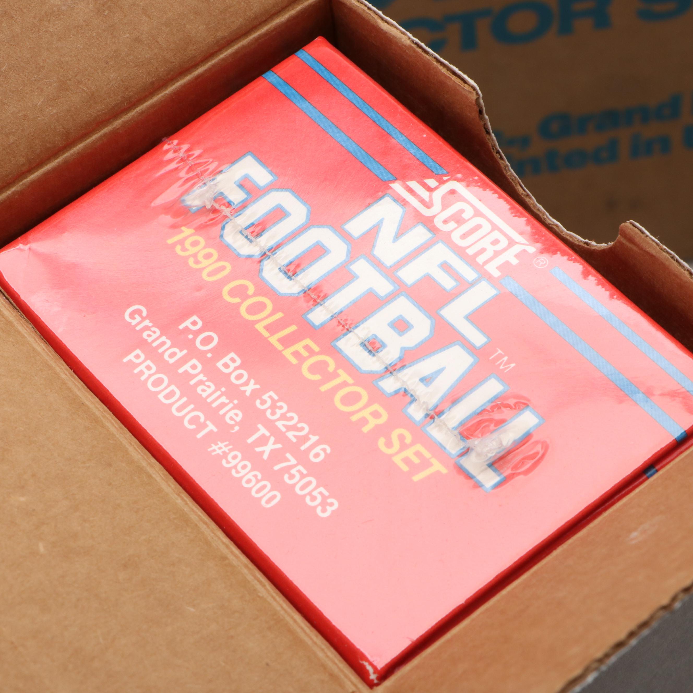 1990 Score Sealed Football Card Sets with Open Case