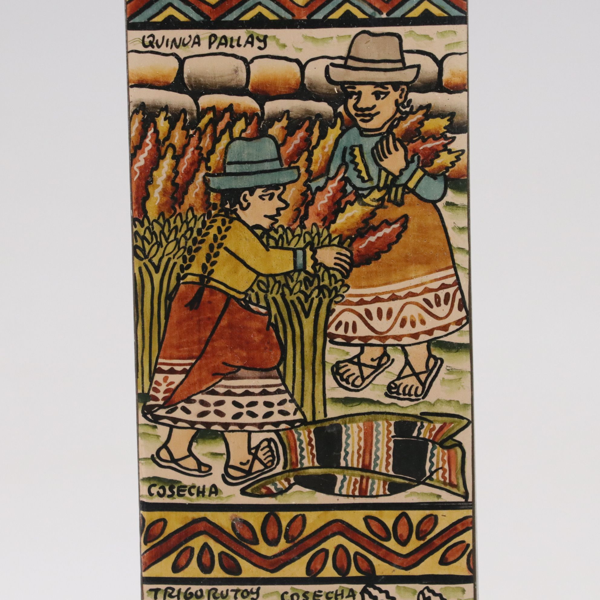 Peruvian "Tablas de Sarhua" with Carved Birch Box, Tibetan Mani Stones and More