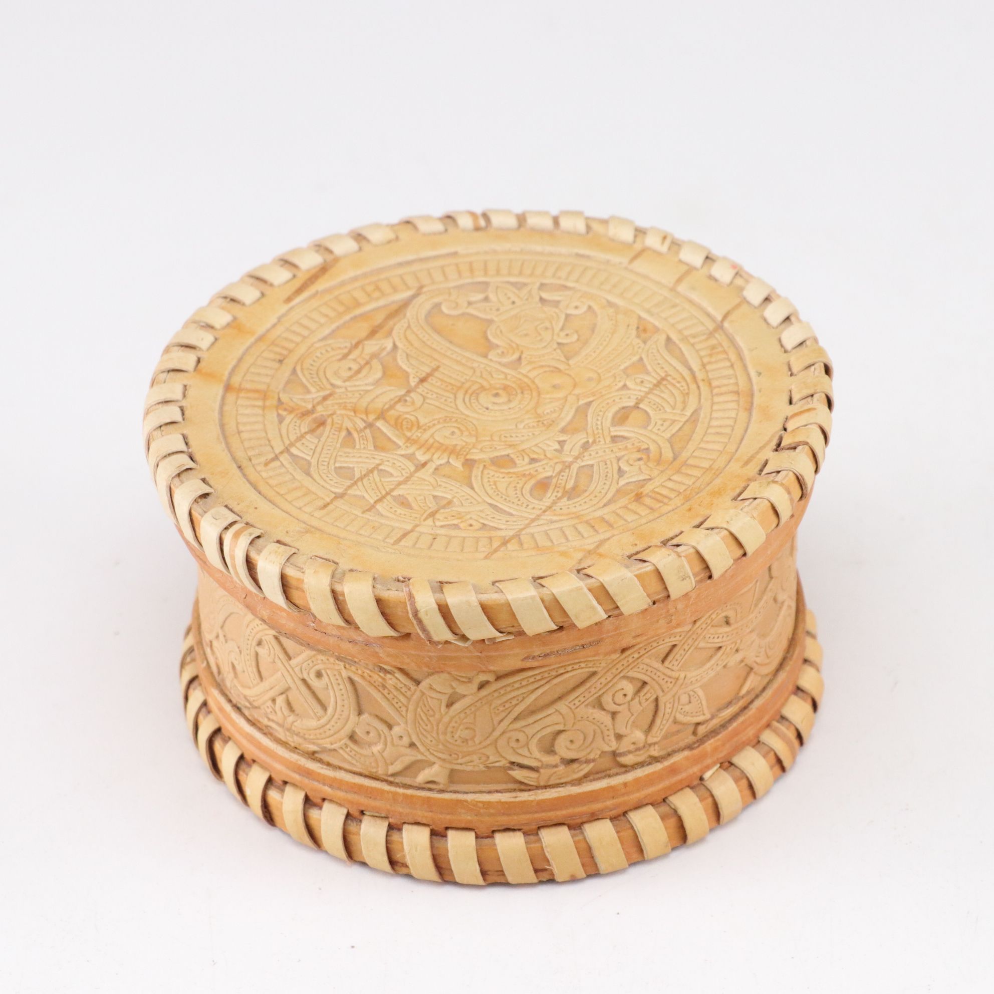 Peruvian "Tablas de Sarhua" with Carved Birch Box, Tibetan Mani Stones and More