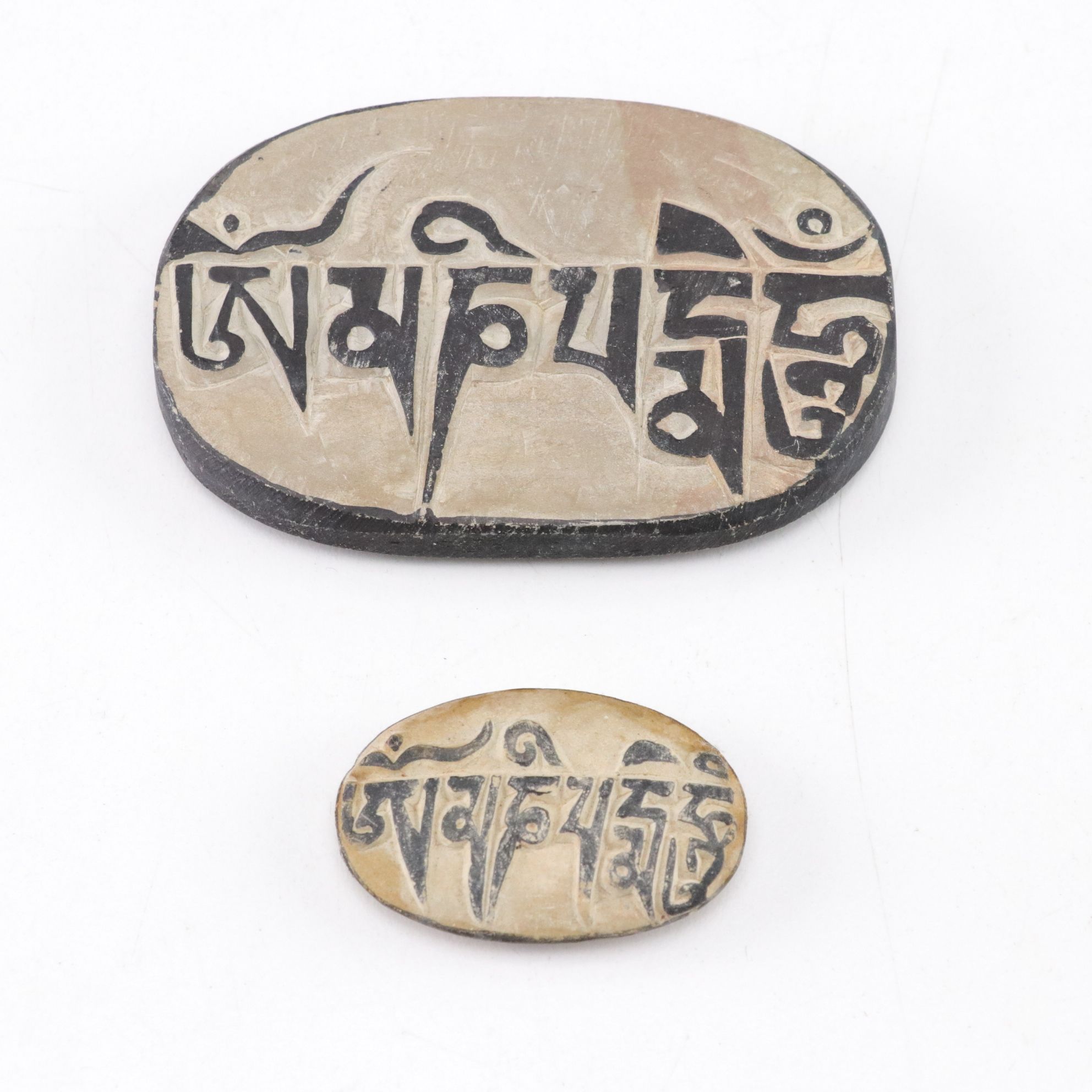 Peruvian "Tablas de Sarhua" with Carved Birch Box, Tibetan Mani Stones and More