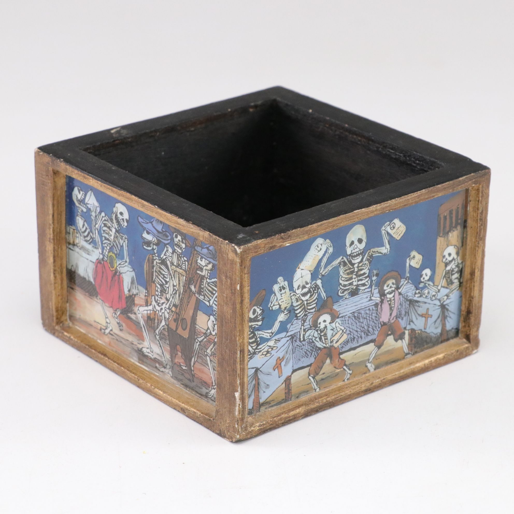 Peruvian "Tablas de Sarhua" with Carved Birch Box, Tibetan Mani Stones and More