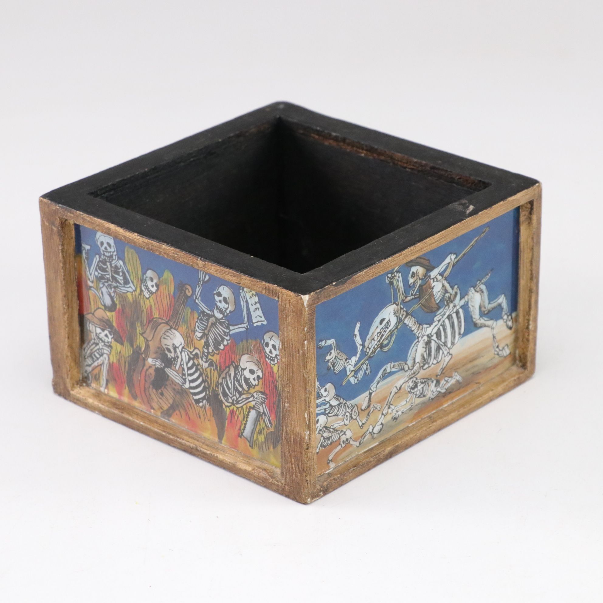 Peruvian "Tablas de Sarhua" with Carved Birch Box, Tibetan Mani Stones and More