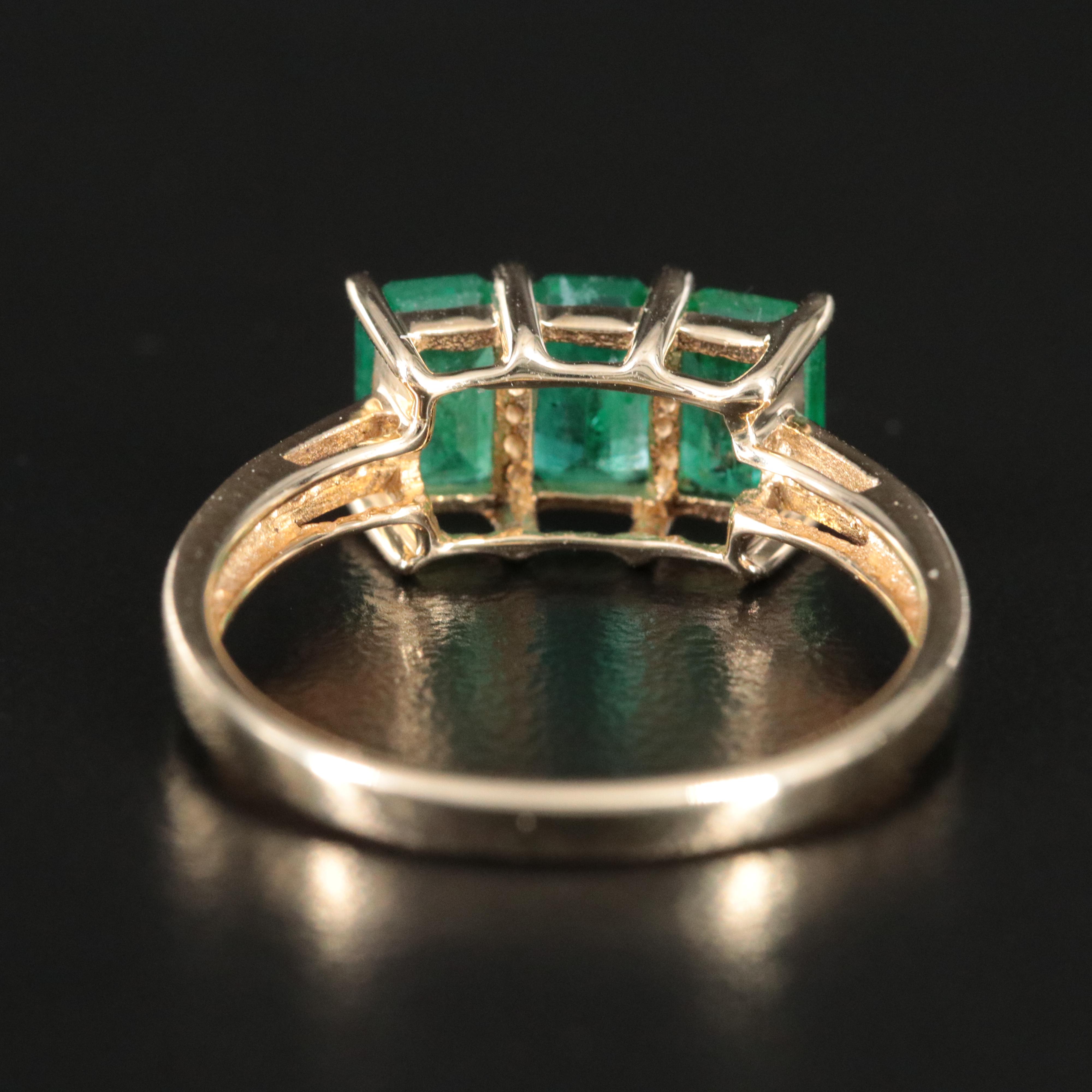 10K Emerald and Diamond Ring