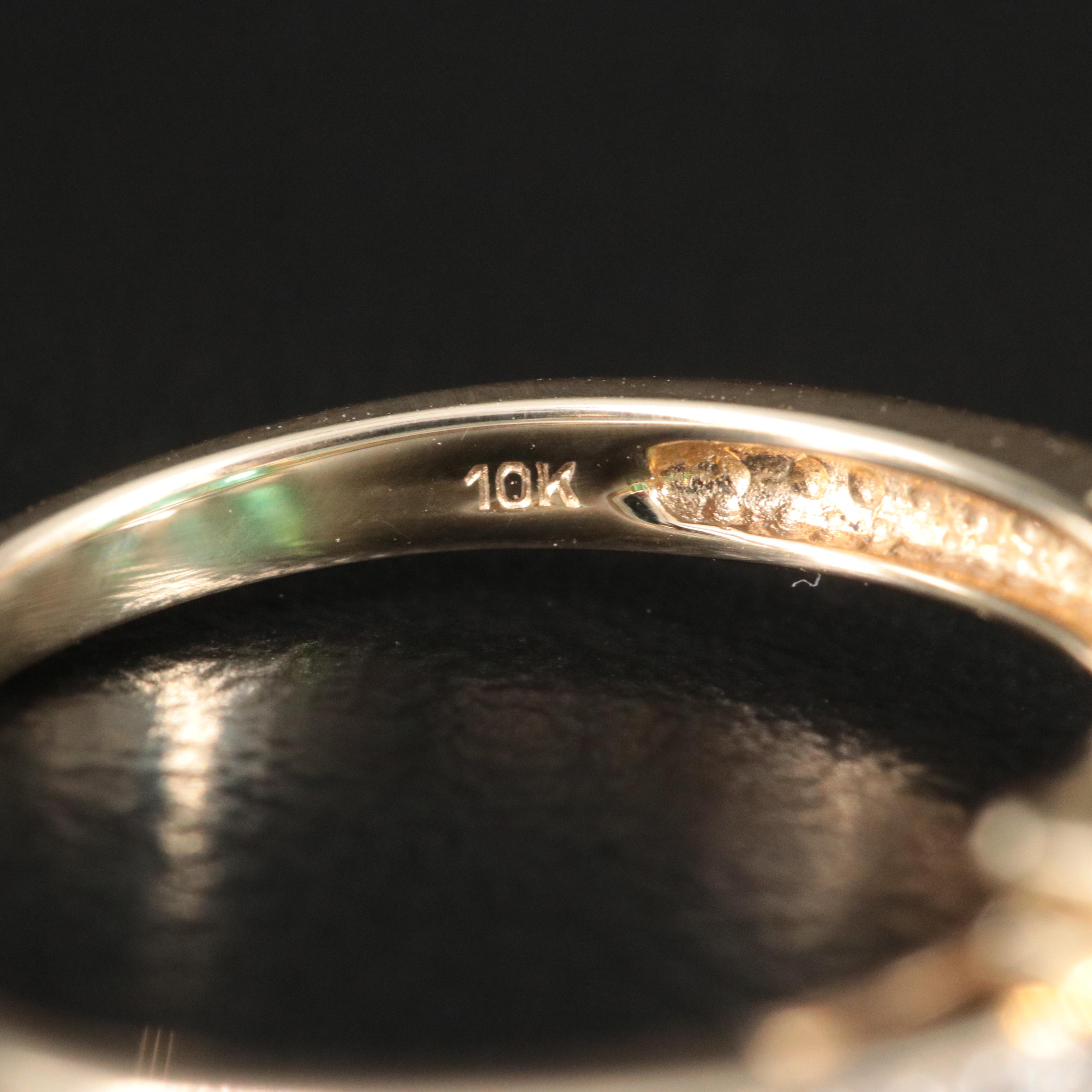 10K Emerald and Diamond Ring