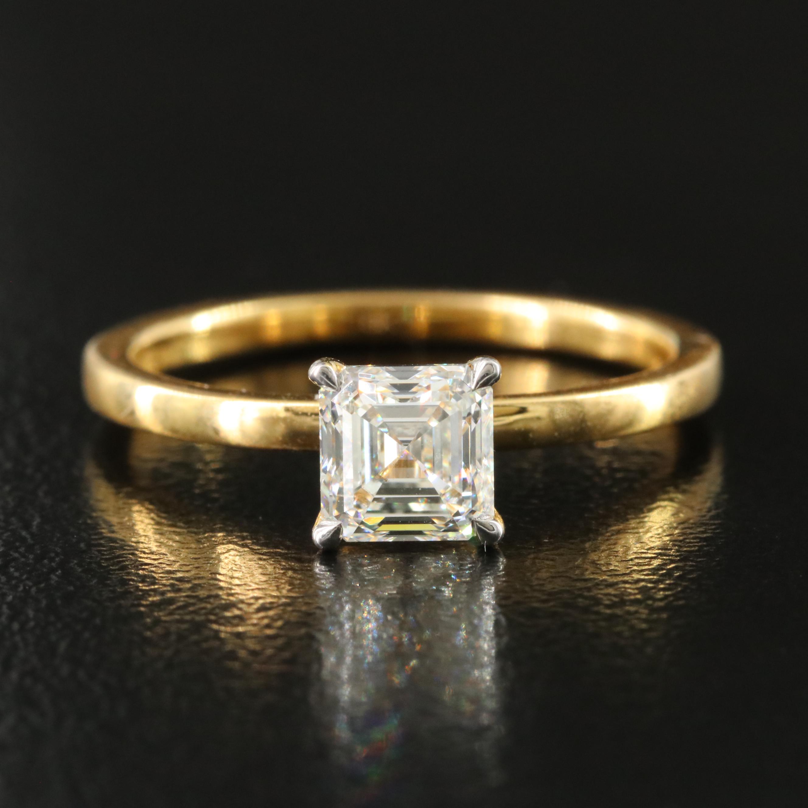 18K 0.90 CT Internally Flawless Diamond Ring with GIA Report