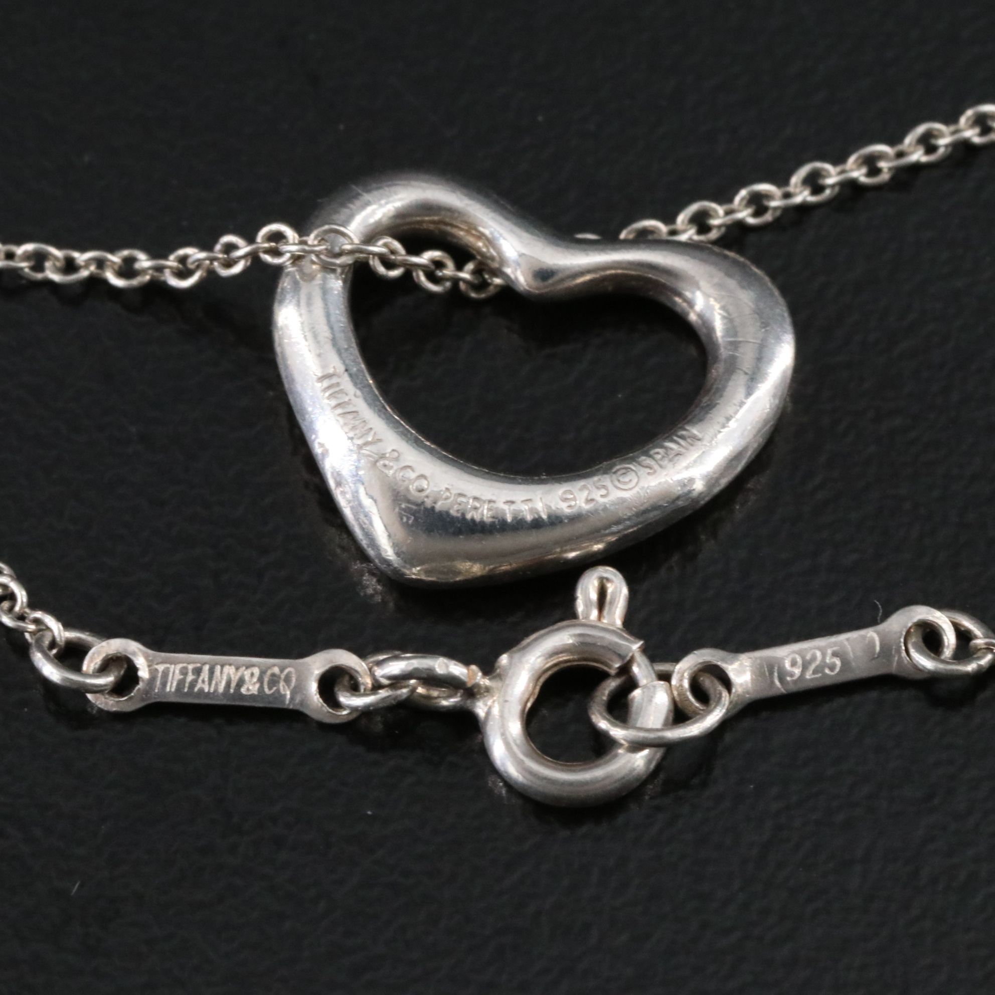 Elsa Peretti for Tiffany & Co. Open Heart Sterling Pendant Necklace