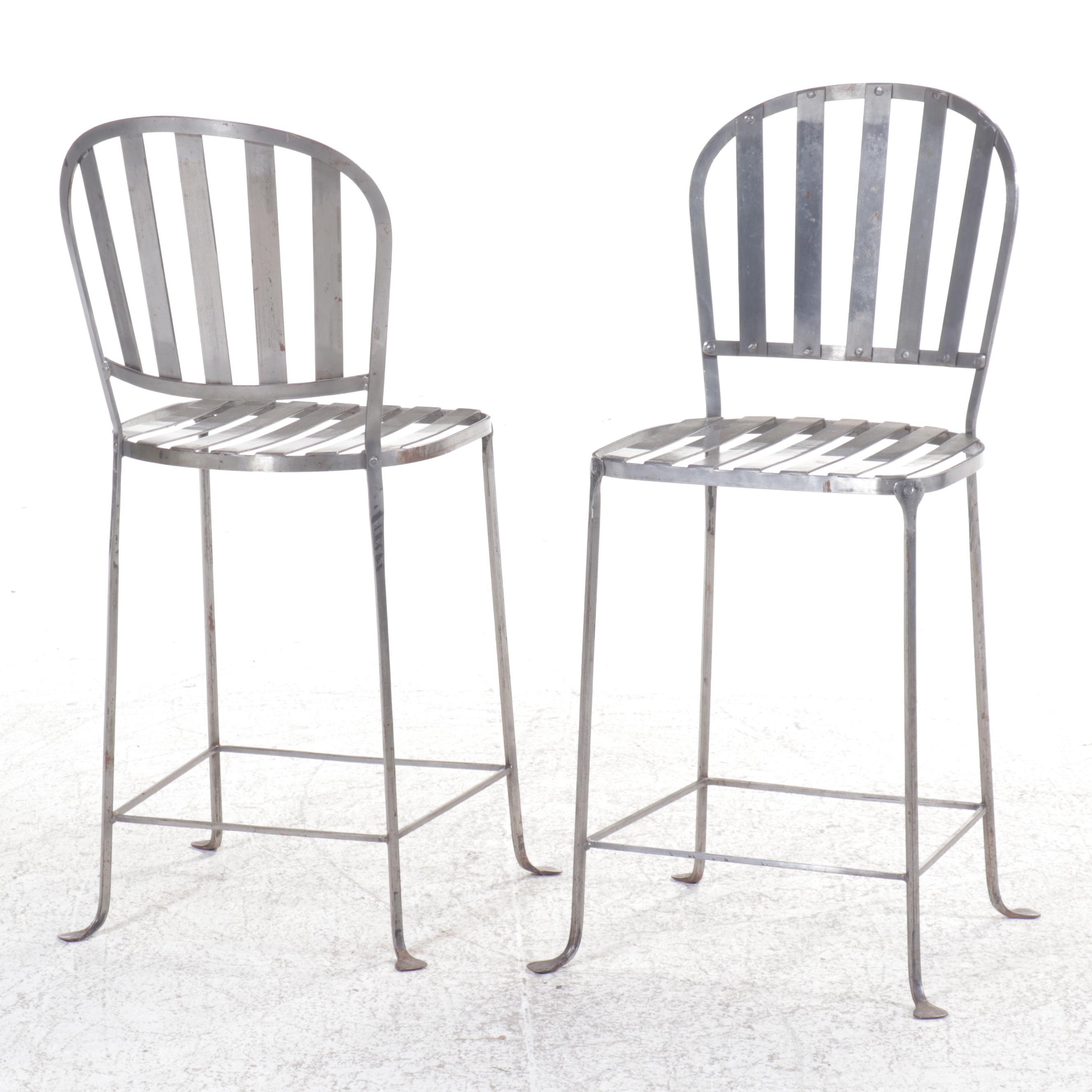 Set of Four Industrial Style Metal Barstools