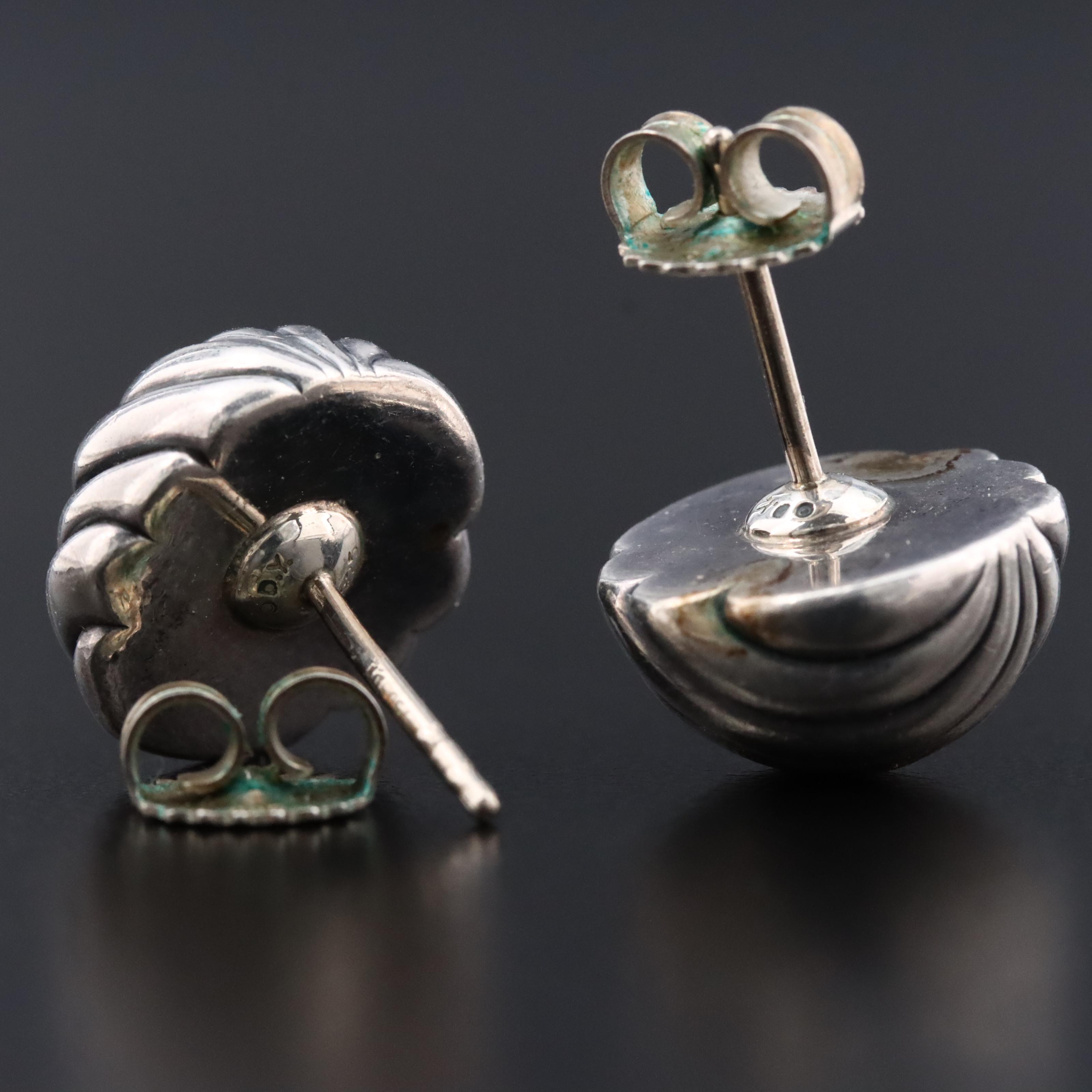 David Yurman Sterling Sculpted Cable Stud Earrings