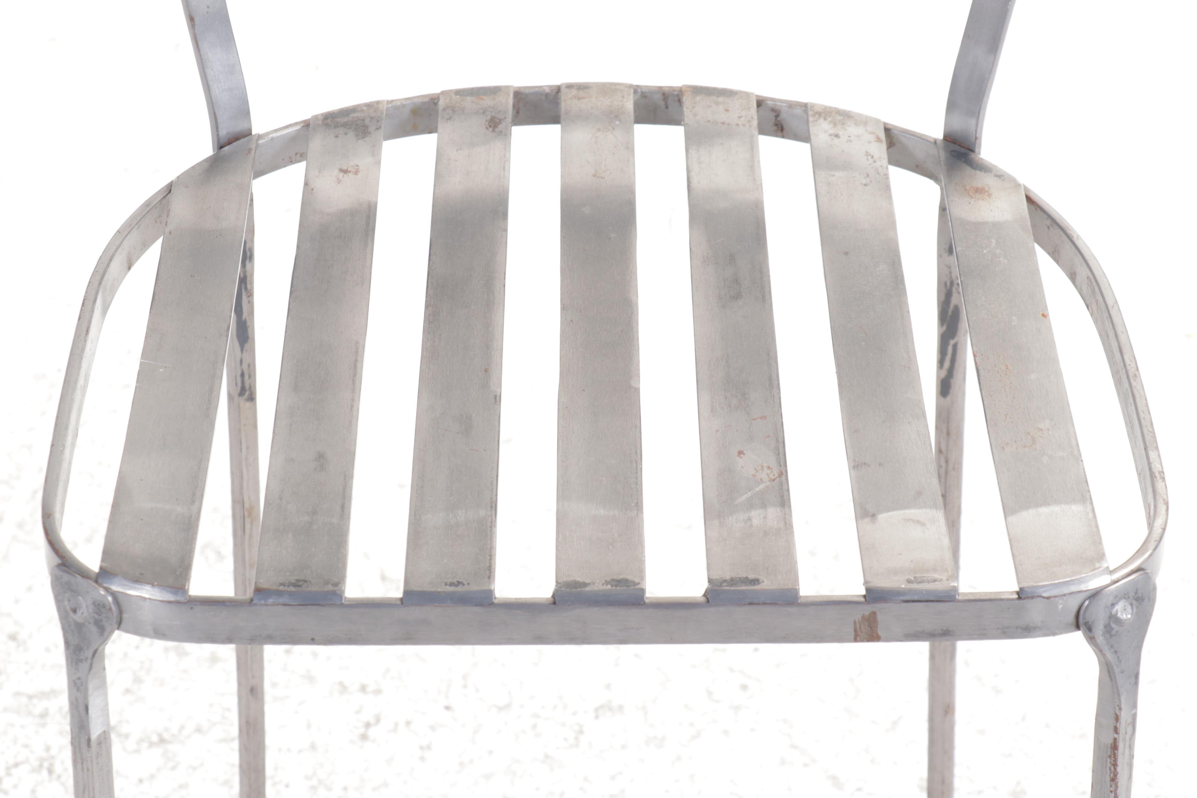 Set of Four Industrial Style Metal Barstools