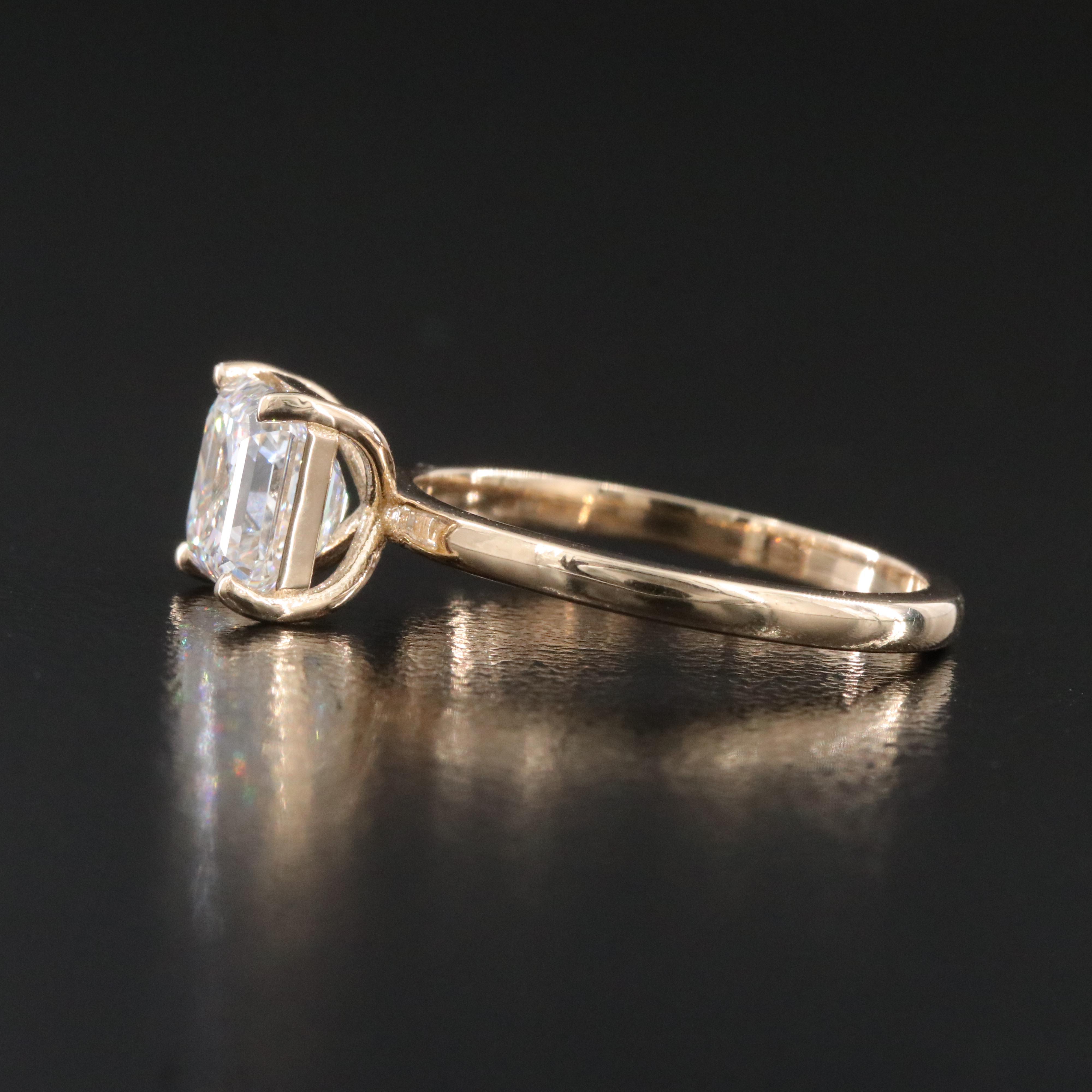 14K 2.01 CT Lab Grown Diamond Solitaire Ring with IGI Report