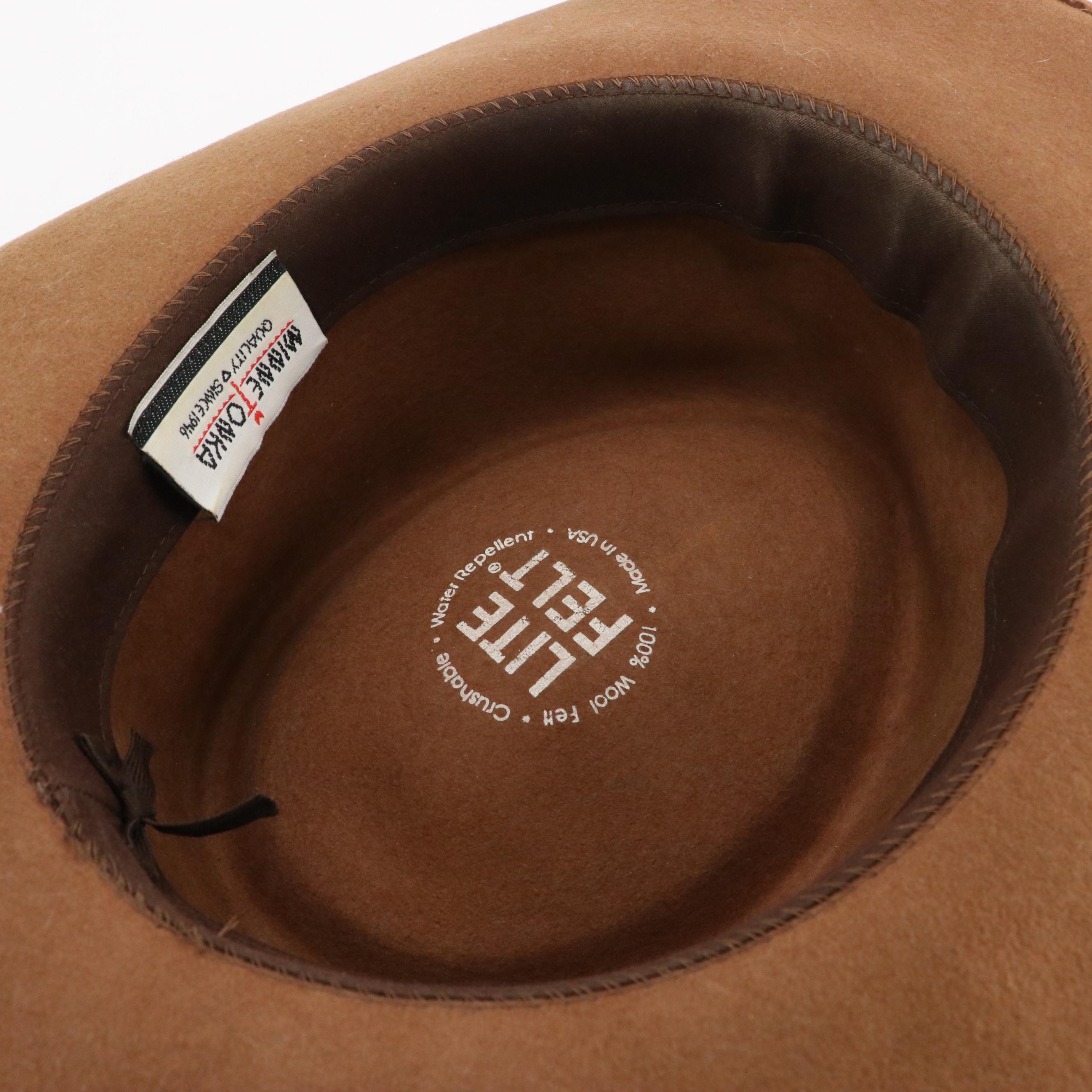 Minnetonka Beaded Wool Felt Western Hat with Other Burgundy Wool Fat Helt