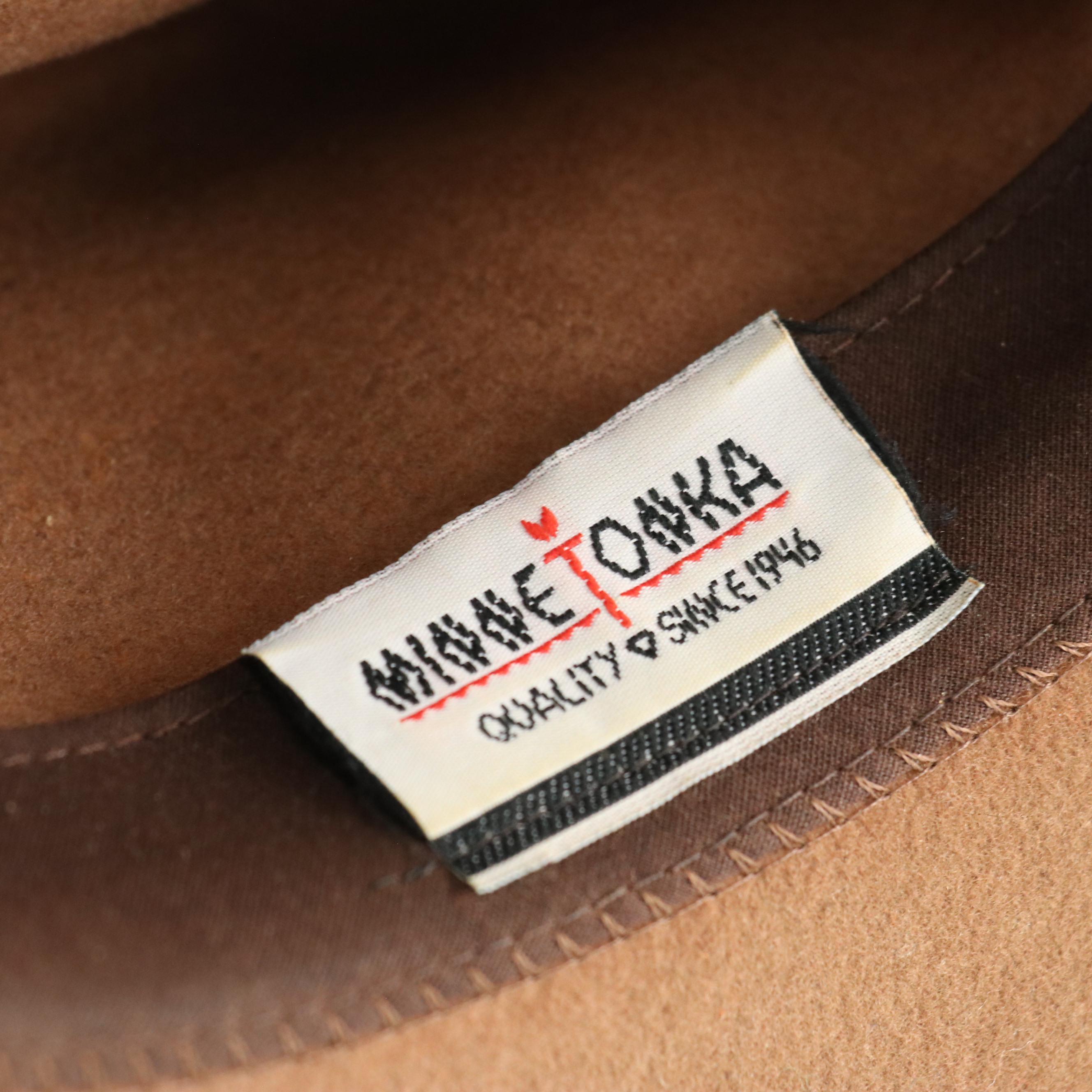 Minnetonka Beaded Wool Felt Western Hat with Other Burgundy Wool Fat Helt