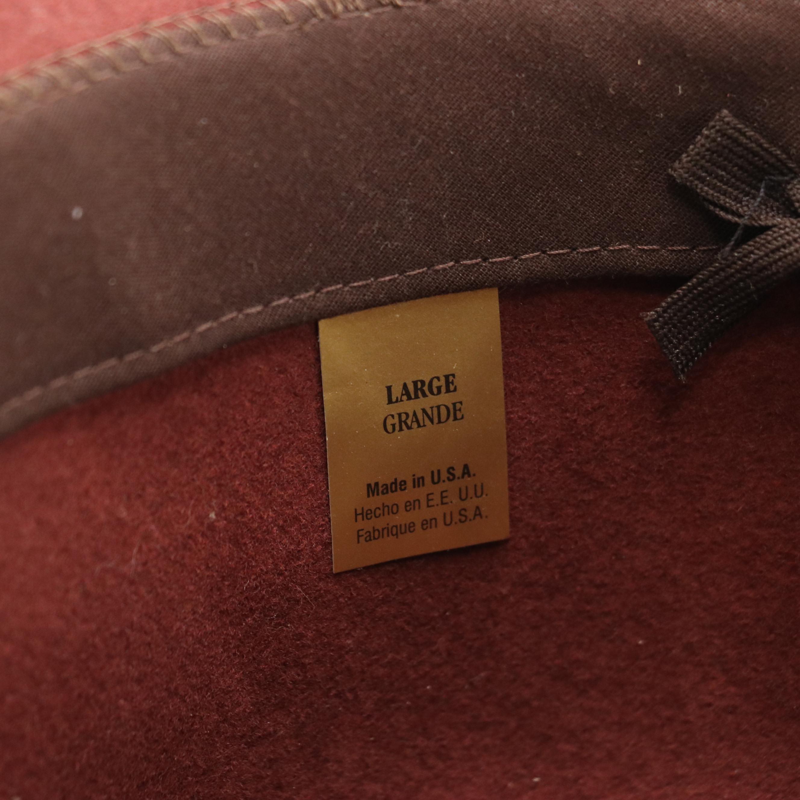 Minnetonka Beaded Wool Felt Western Hat with Other Burgundy Wool Fat Helt