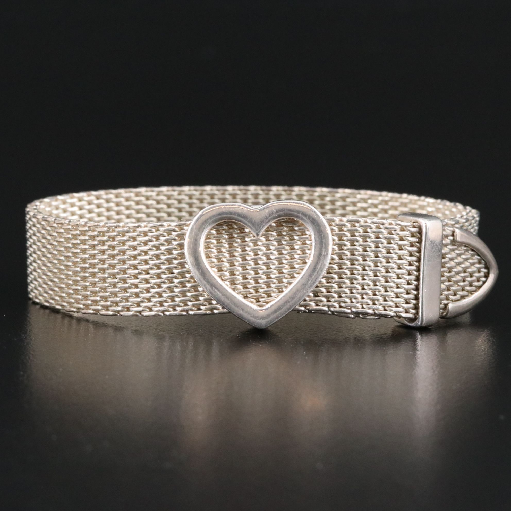 Tiffany & Co. Somerset Sterling Heart Buckle Bracelet