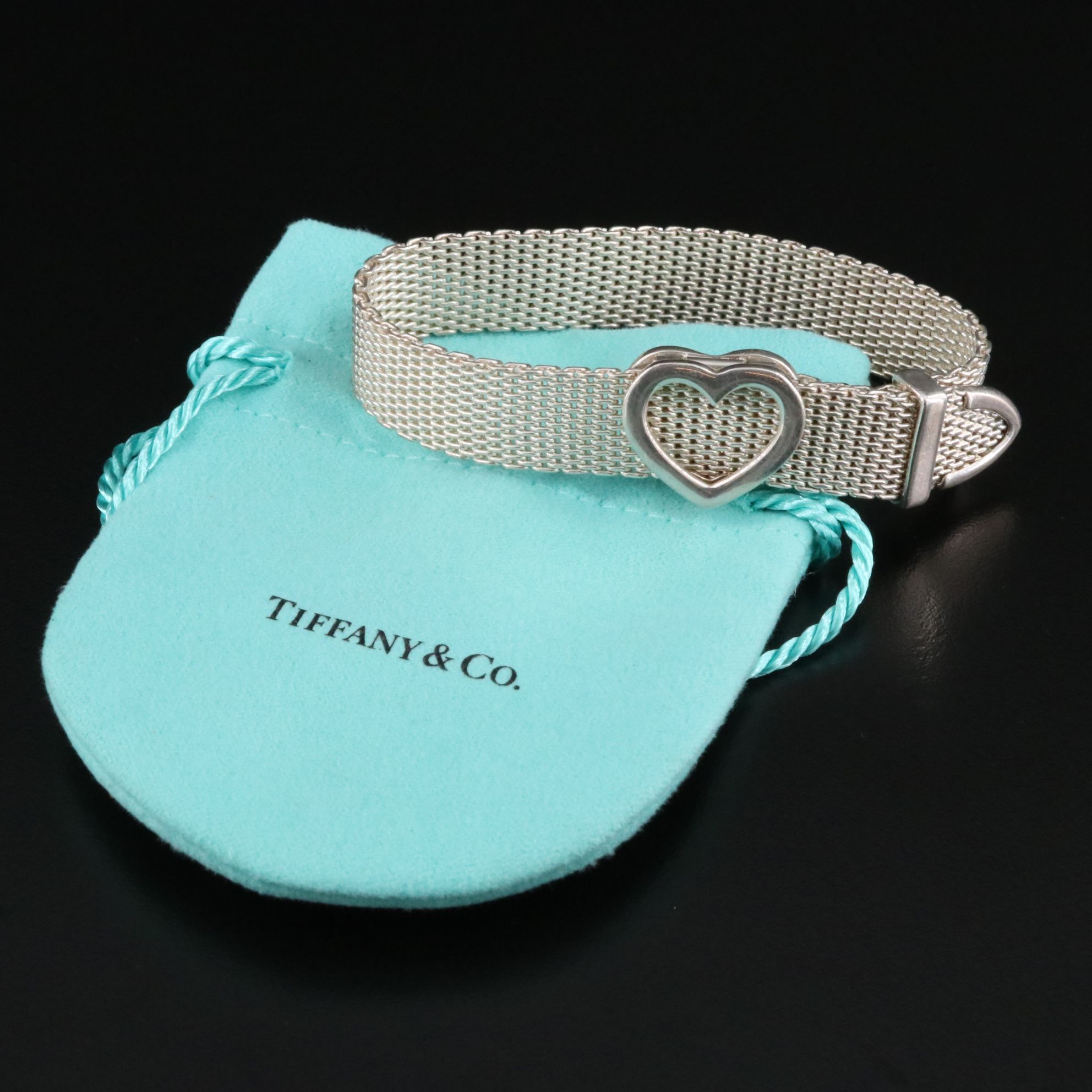 Tiffany & Co. Somerset Sterling Heart Buckle Bracelet