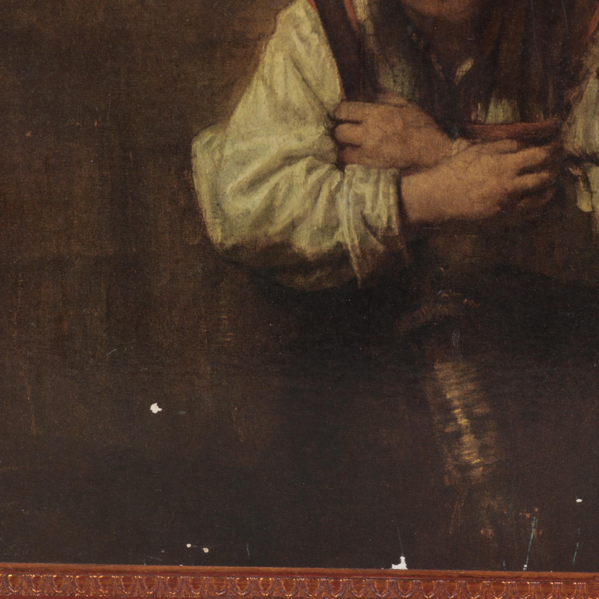 Offset Lithograph After Rembrandt "Girl With A Broom"