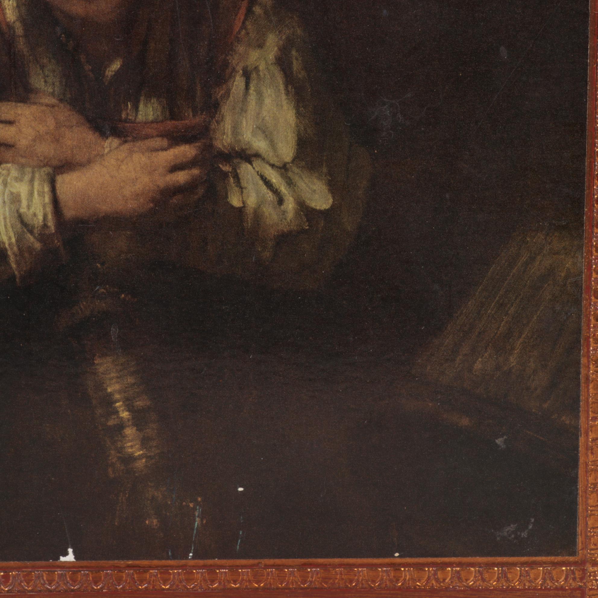 Offset Lithograph After Rembrandt "Girl With A Broom"