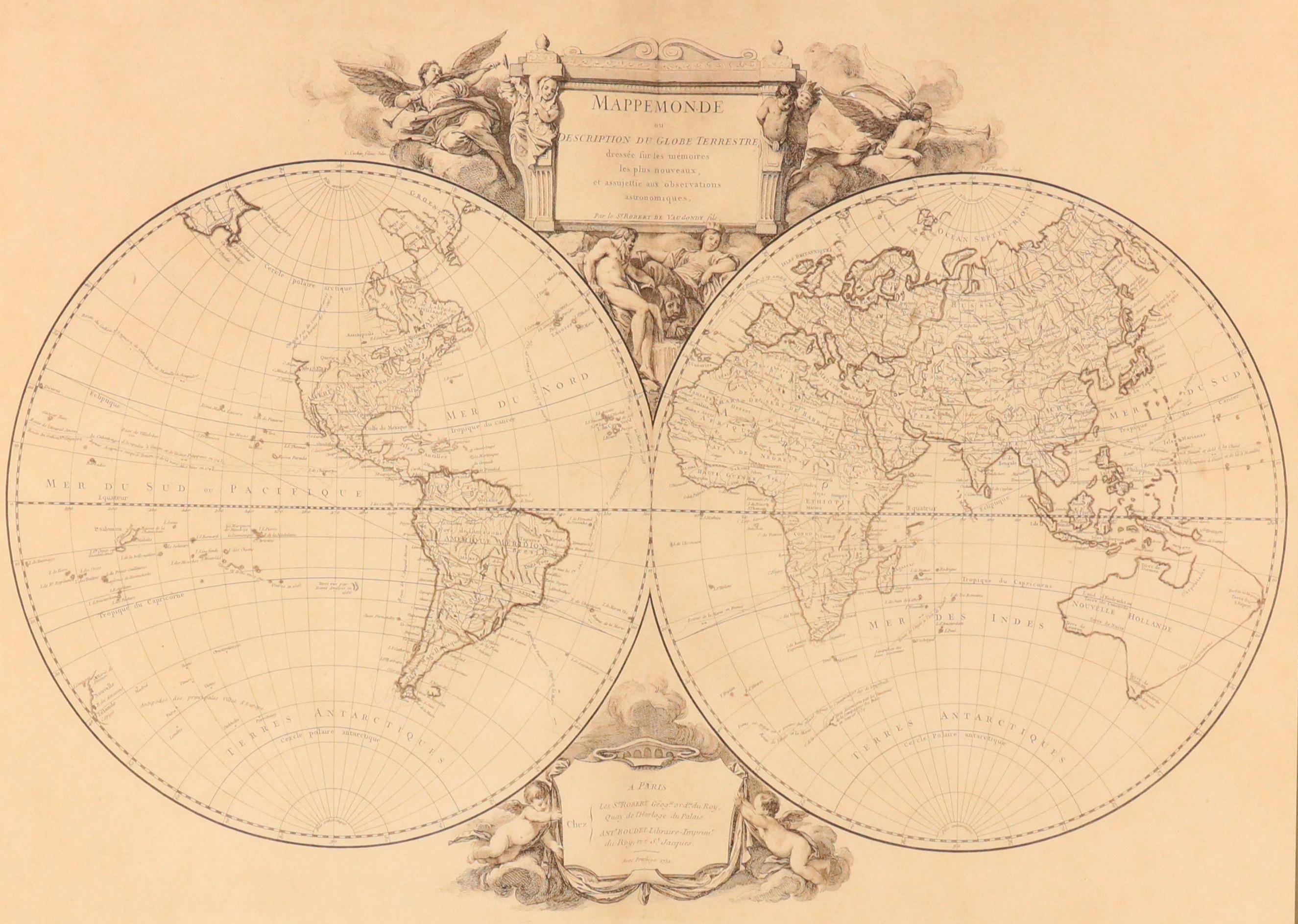 Halftone Map Reproduction "Mappemonde ou Description du globe terrestre"