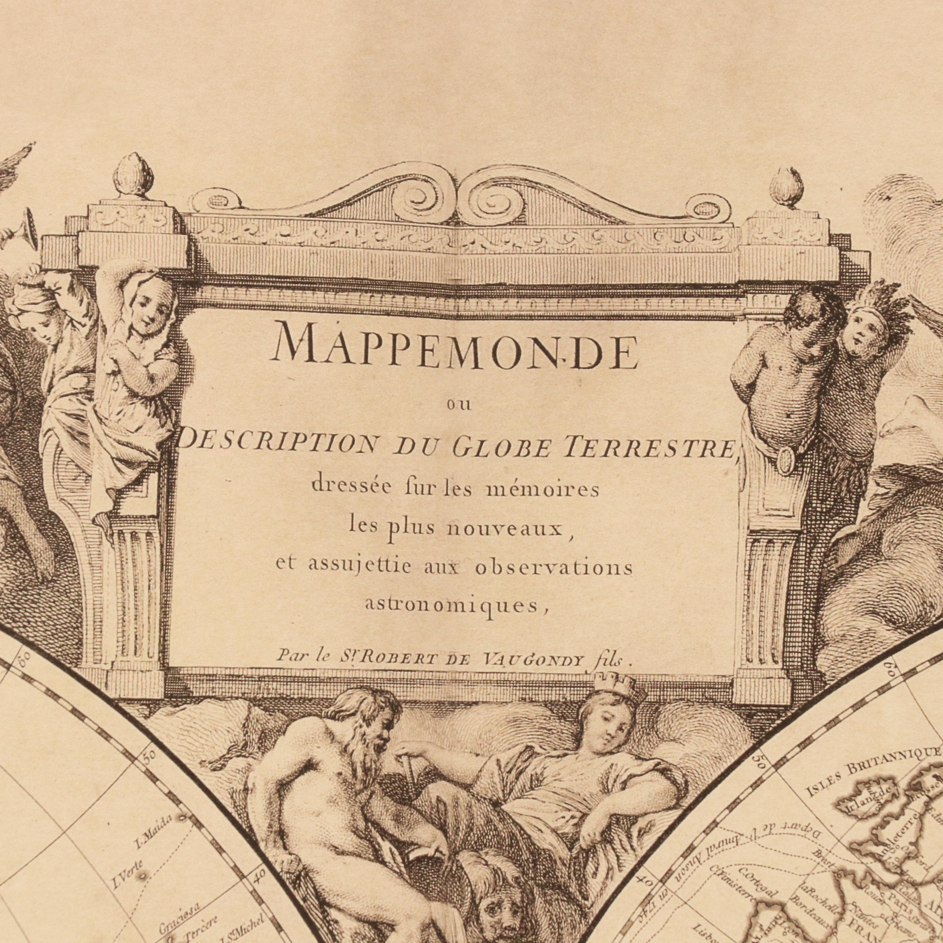 Halftone Map Reproduction "Mappemonde ou Description du globe terrestre"
