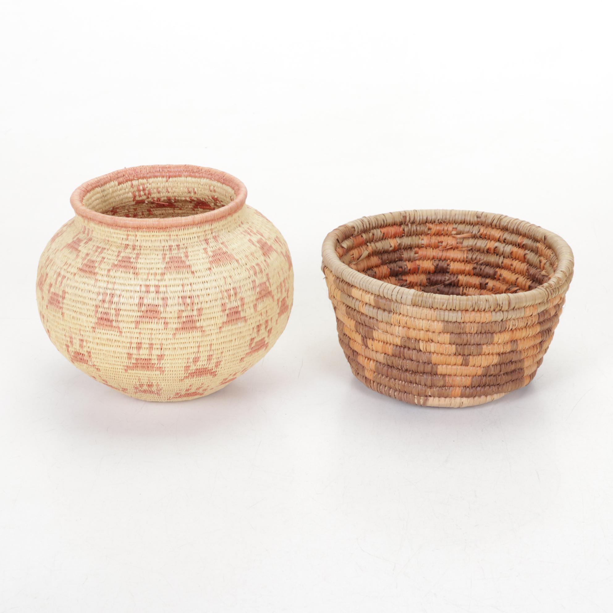 Eight African Woven Grass Baskets, Late 20th to  21st Century