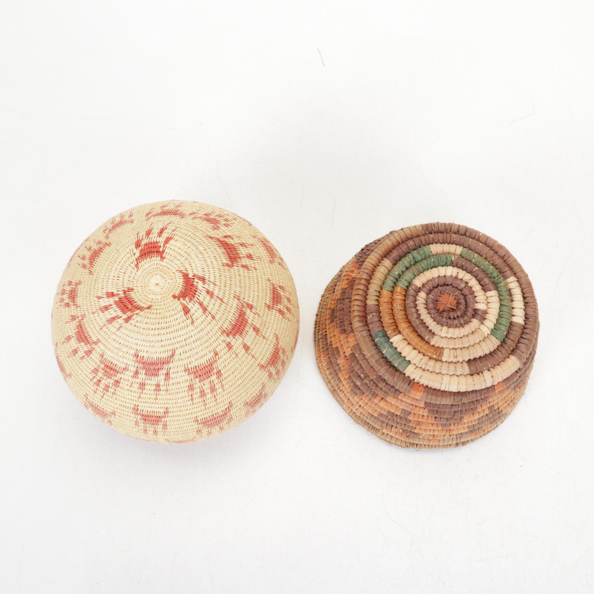 Eight African Woven Grass Baskets, Late 20th to  21st Century