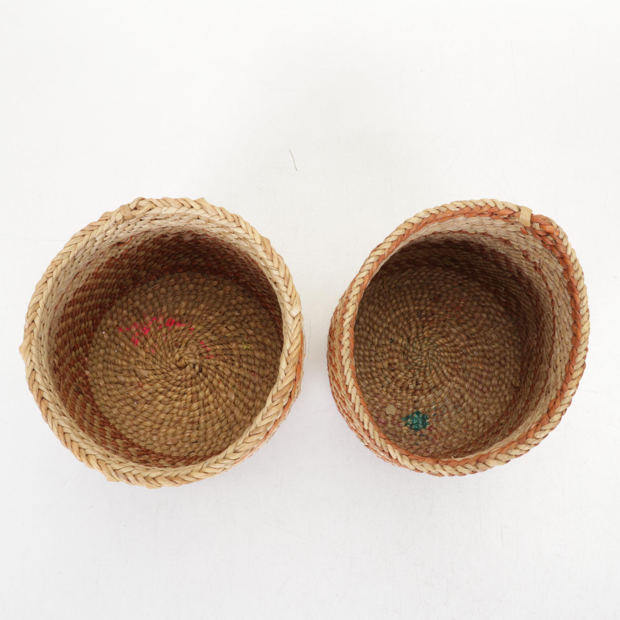 Eight African Woven Grass Baskets, Late 20th to  21st Century