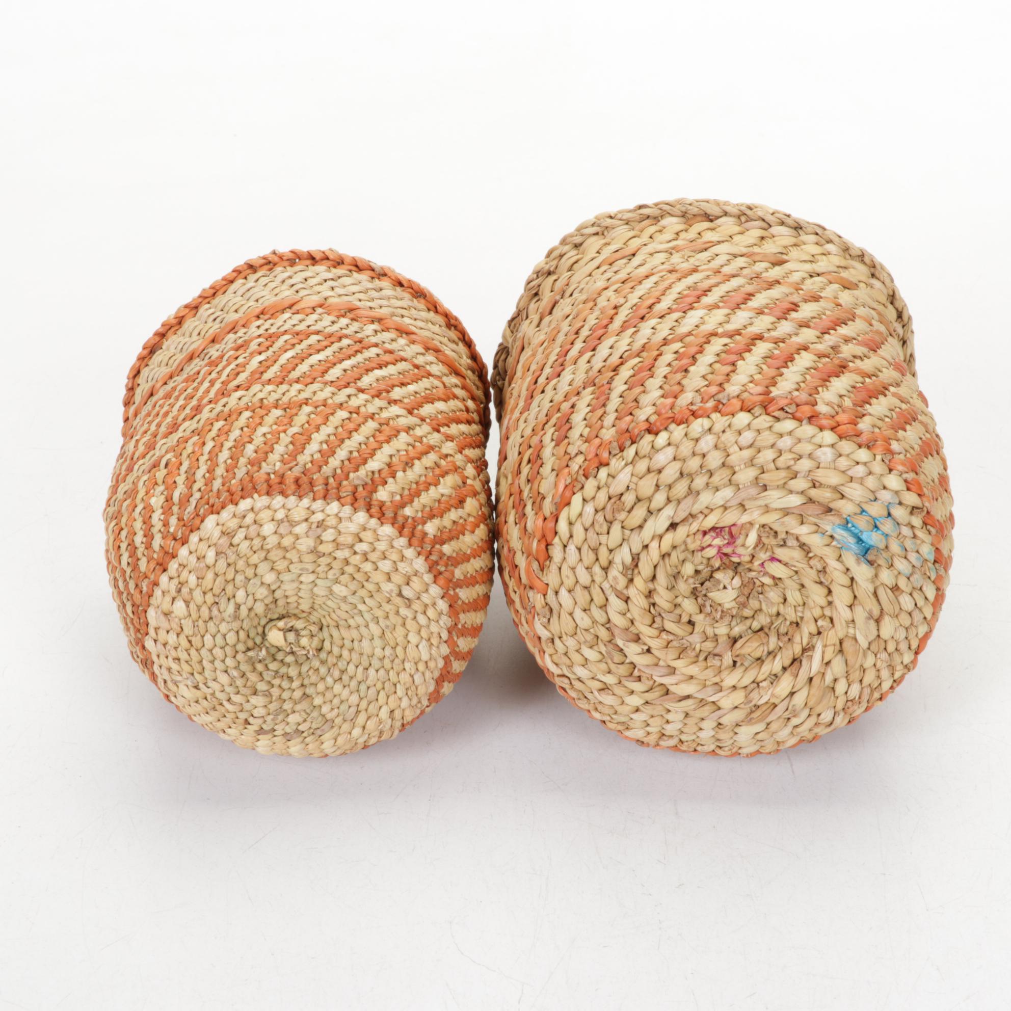 Eight African Woven Grass Baskets, Late 20th to  21st Century