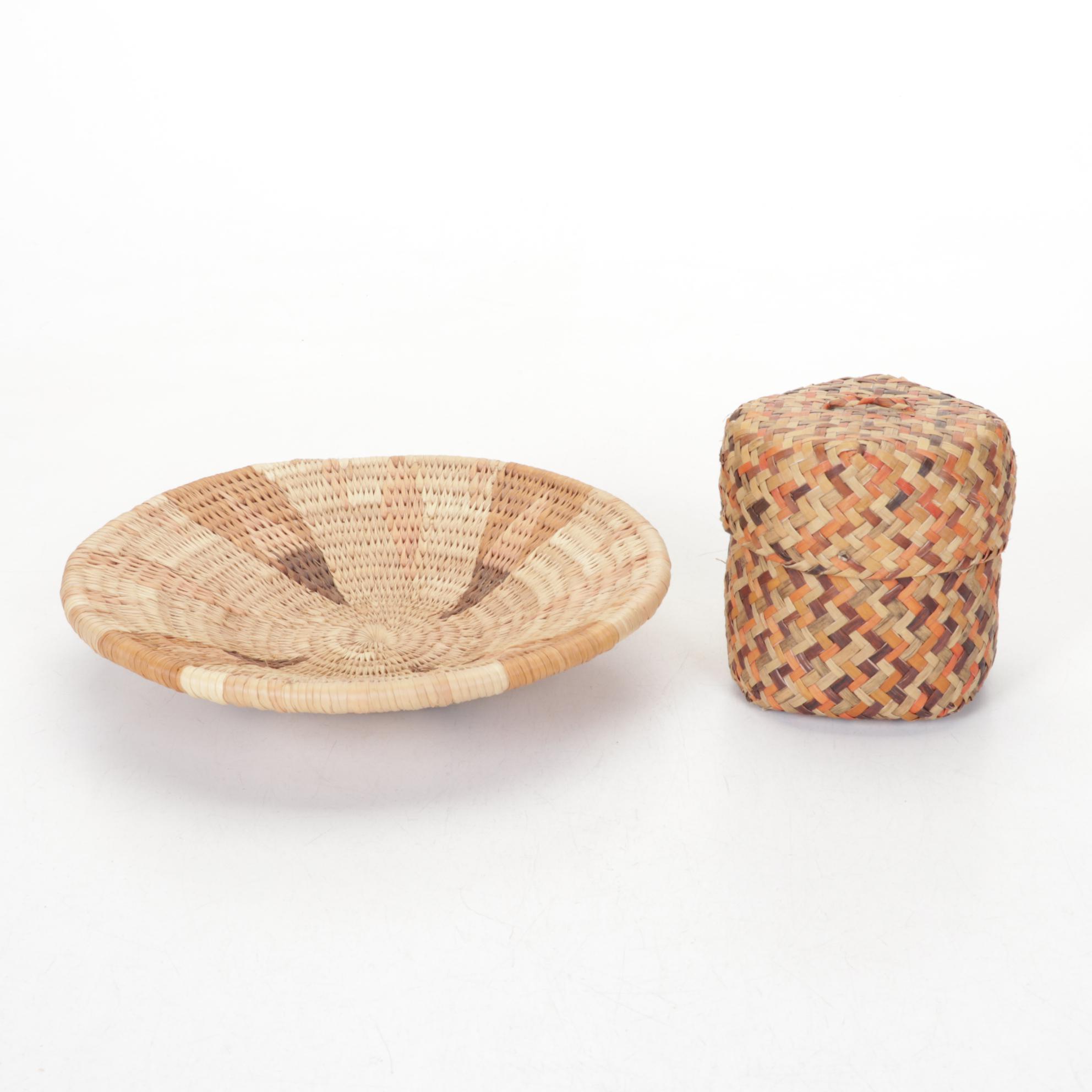 Eight African Woven Grass Baskets, Late 20th to  21st Century