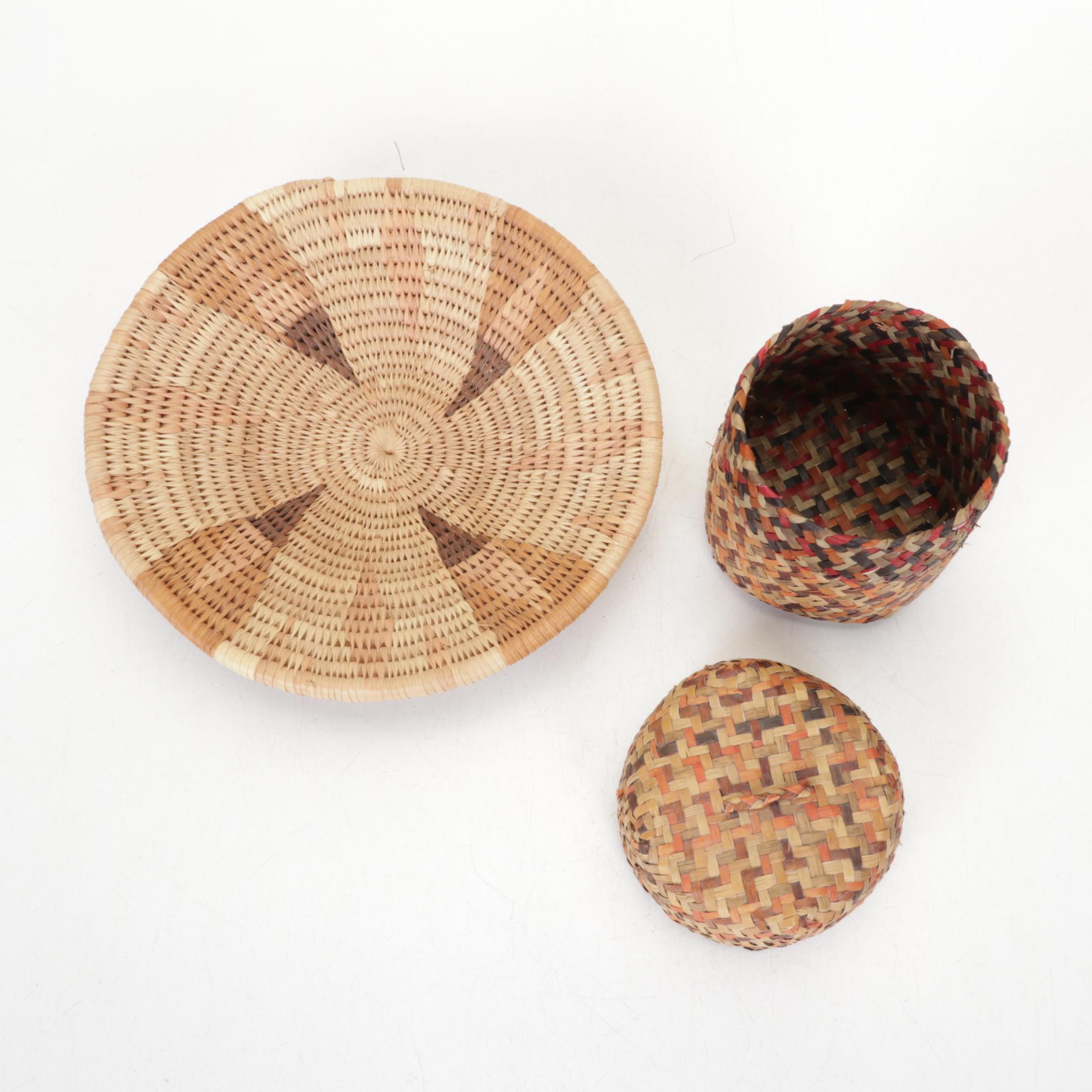 Eight African Woven Grass Baskets, Late 20th to  21st Century