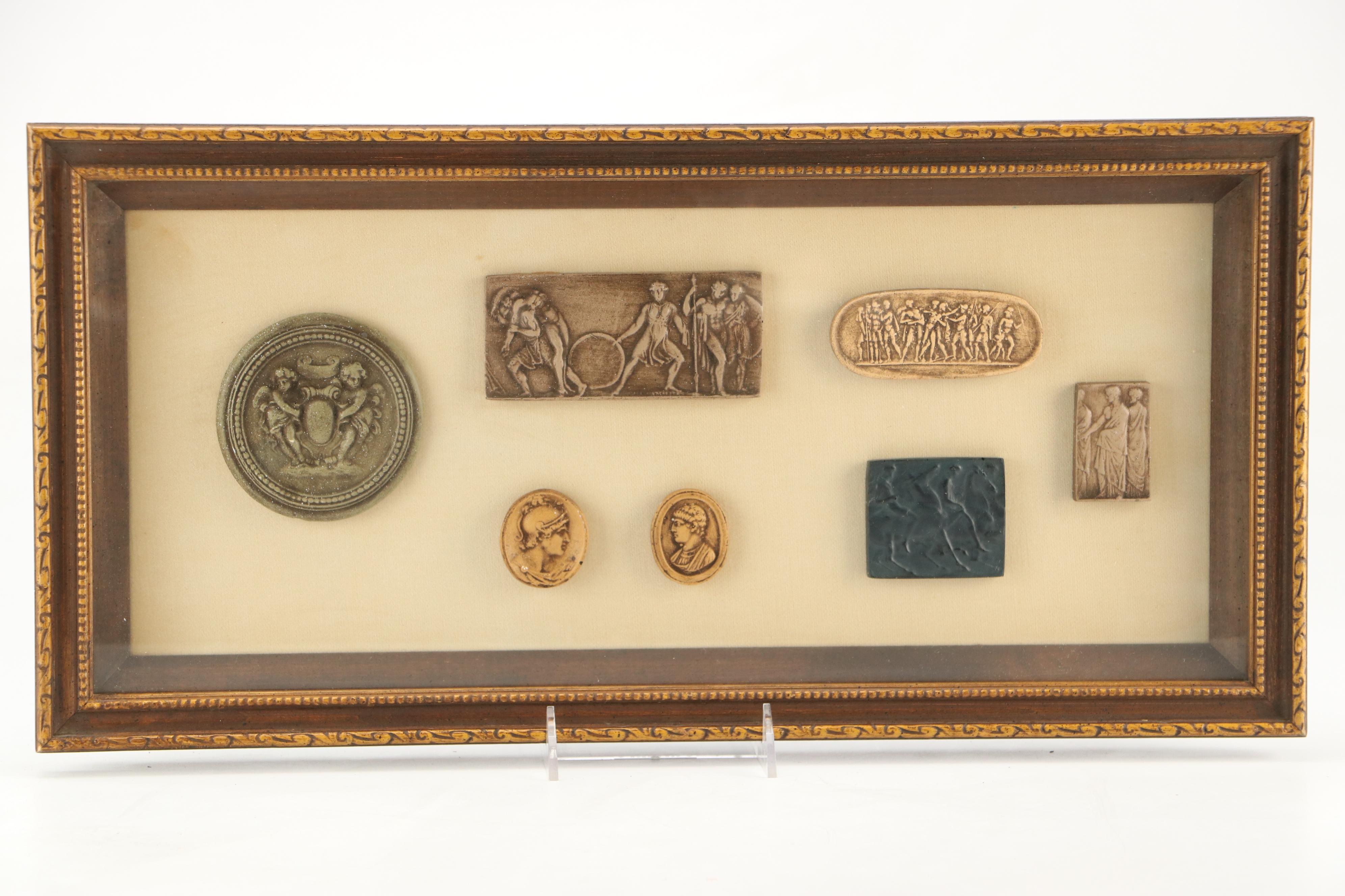 Grand Tour Style Framed Intaglios and Friezes