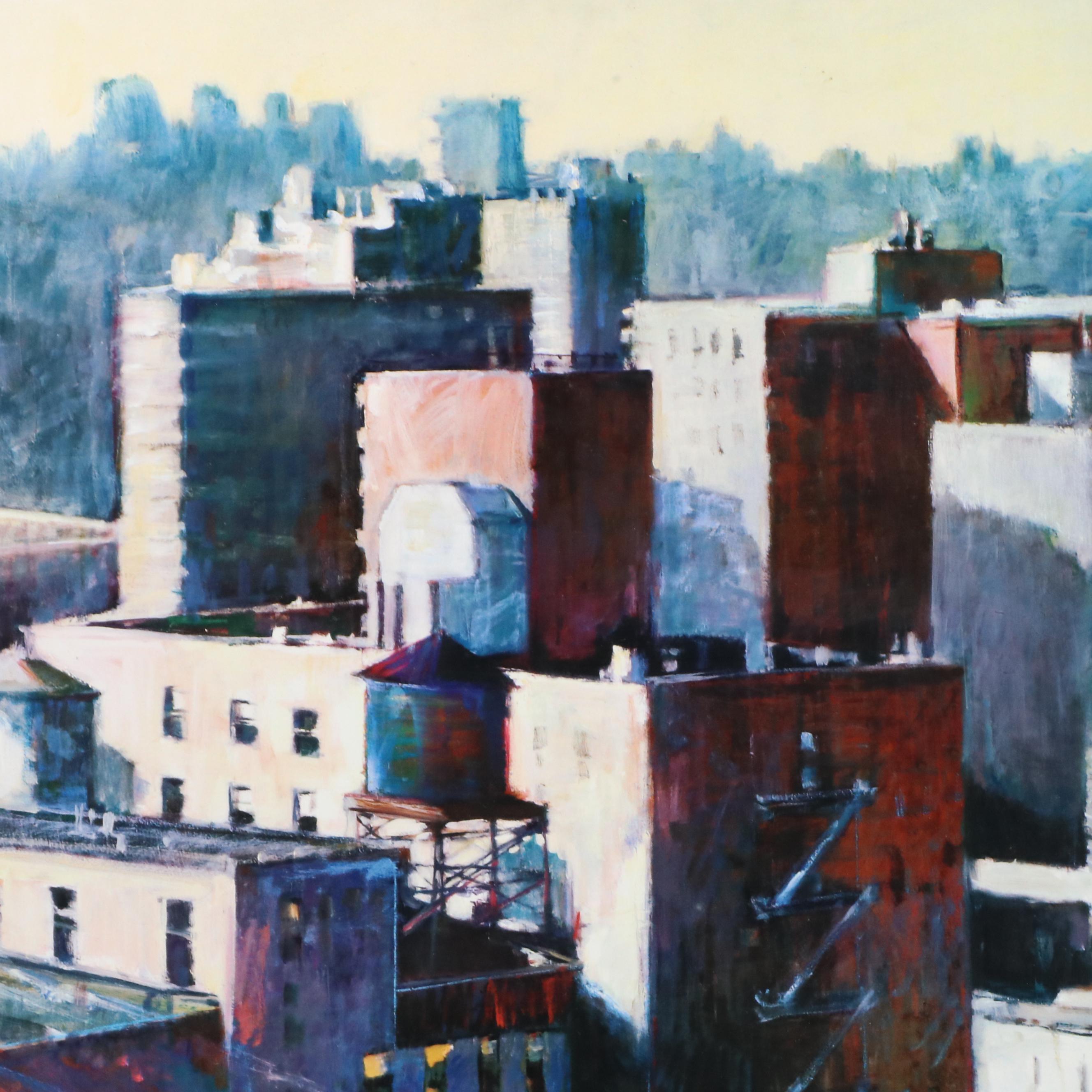 Offset Lithograph Poster After Patti Mollica "Urban Rooftops"