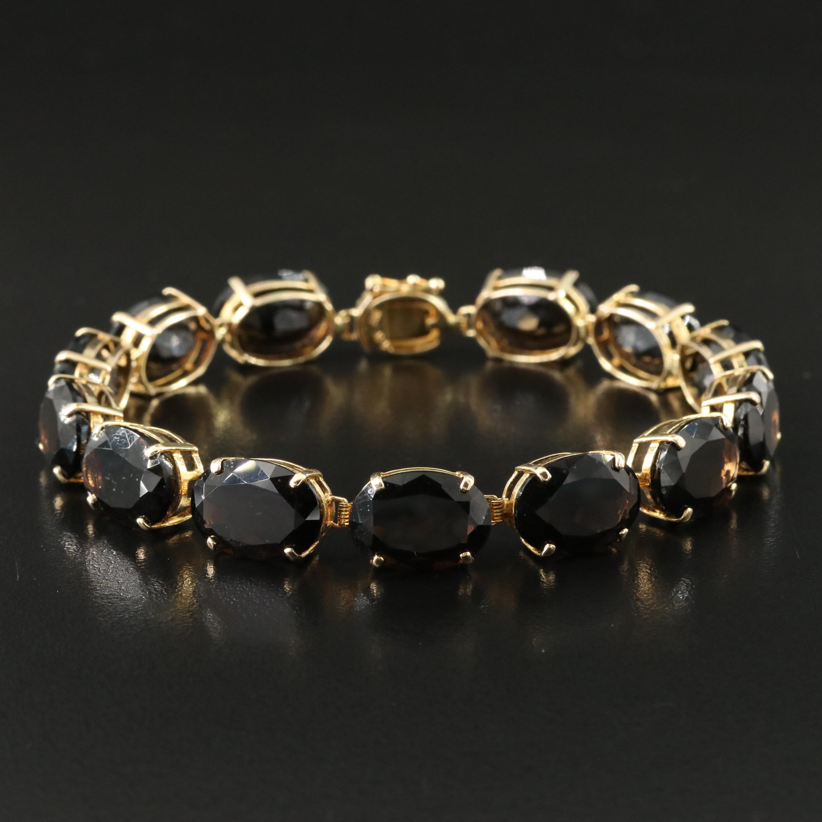 14K Smoky Quartz Bracelet