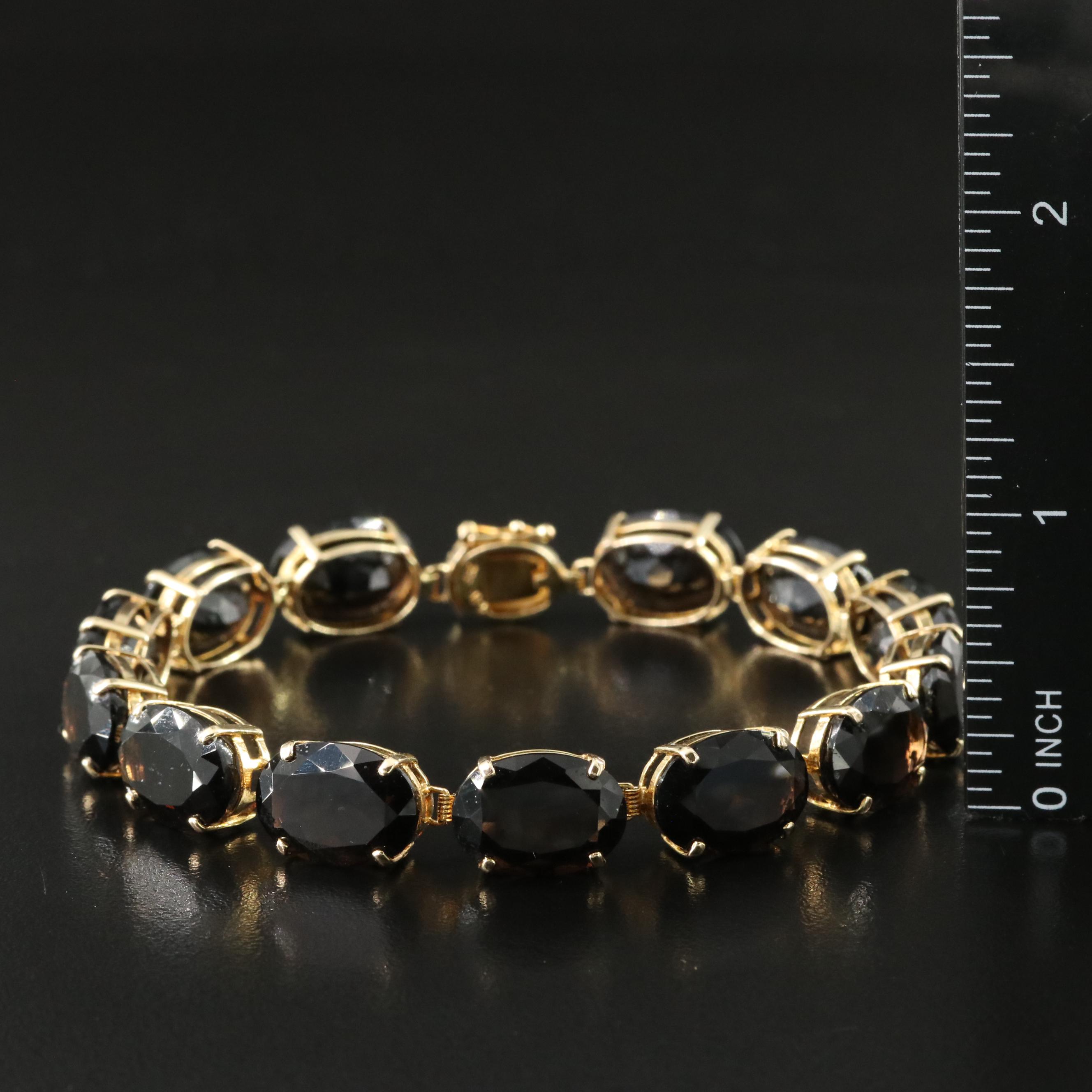 14K Smoky Quartz Bracelet