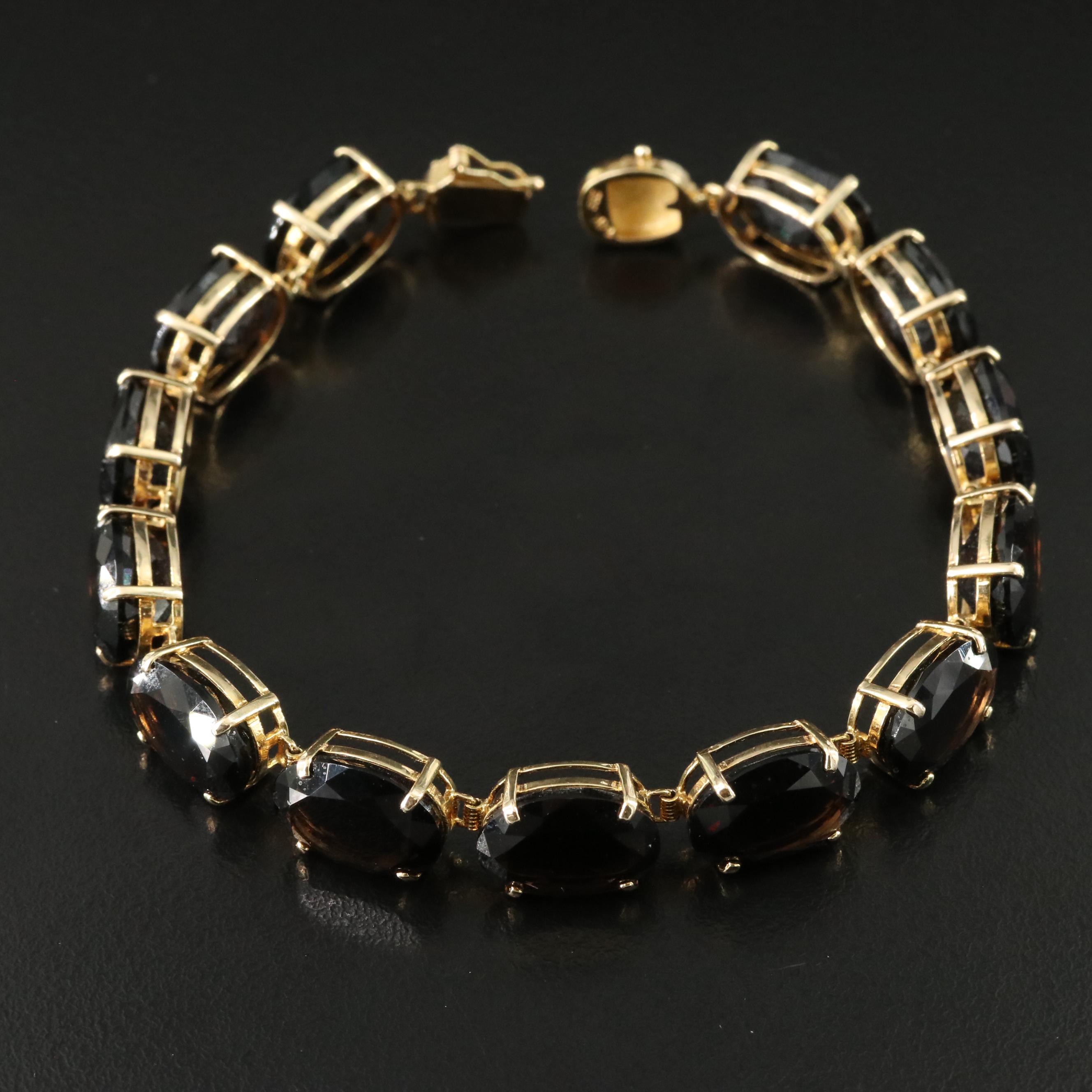 14K Smoky Quartz Bracelet