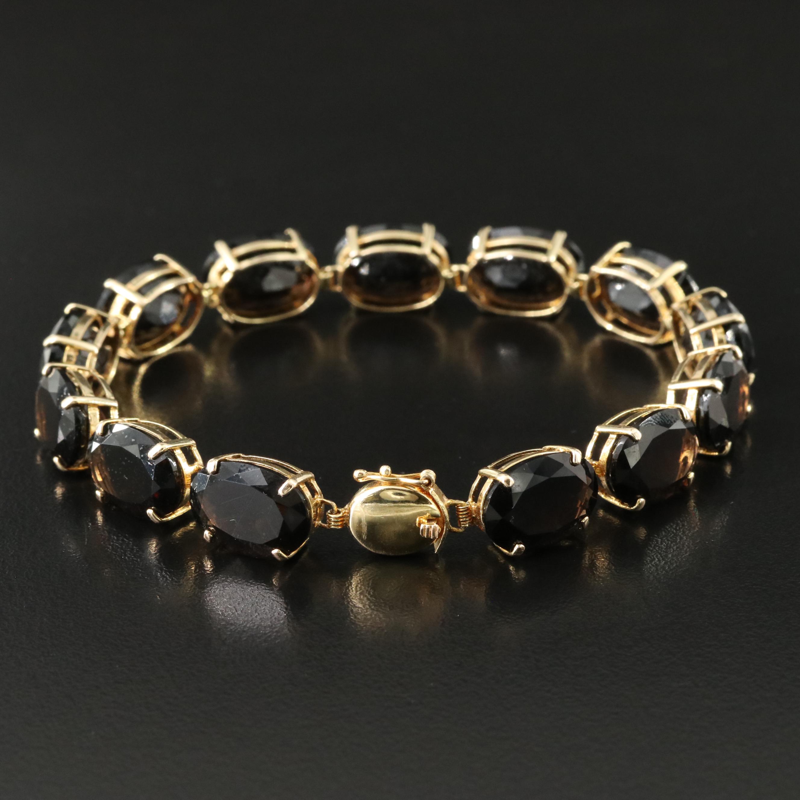 14K Smoky Quartz Bracelet