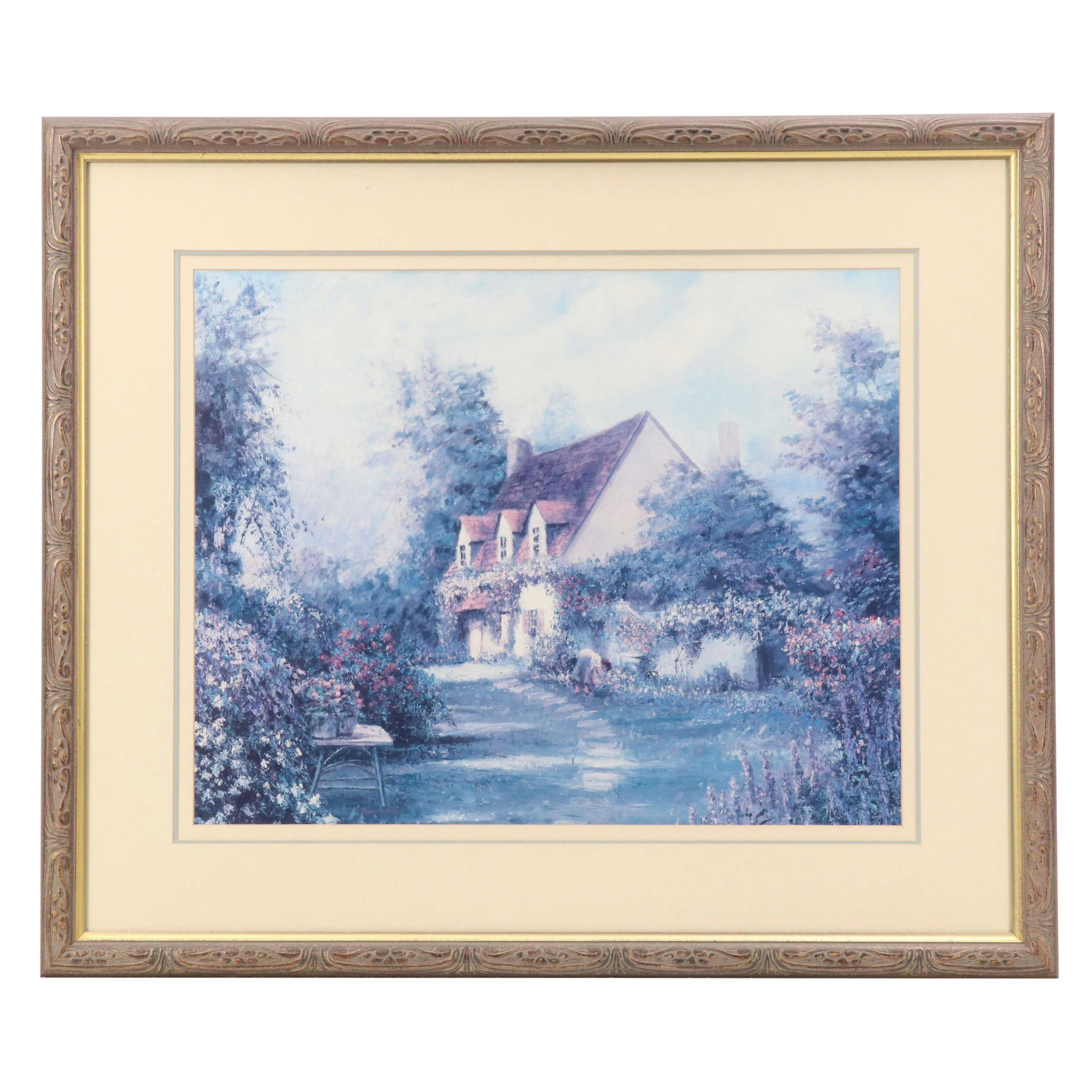 After Dwayne Warwick Offset Lithograph "Cottage Garden"