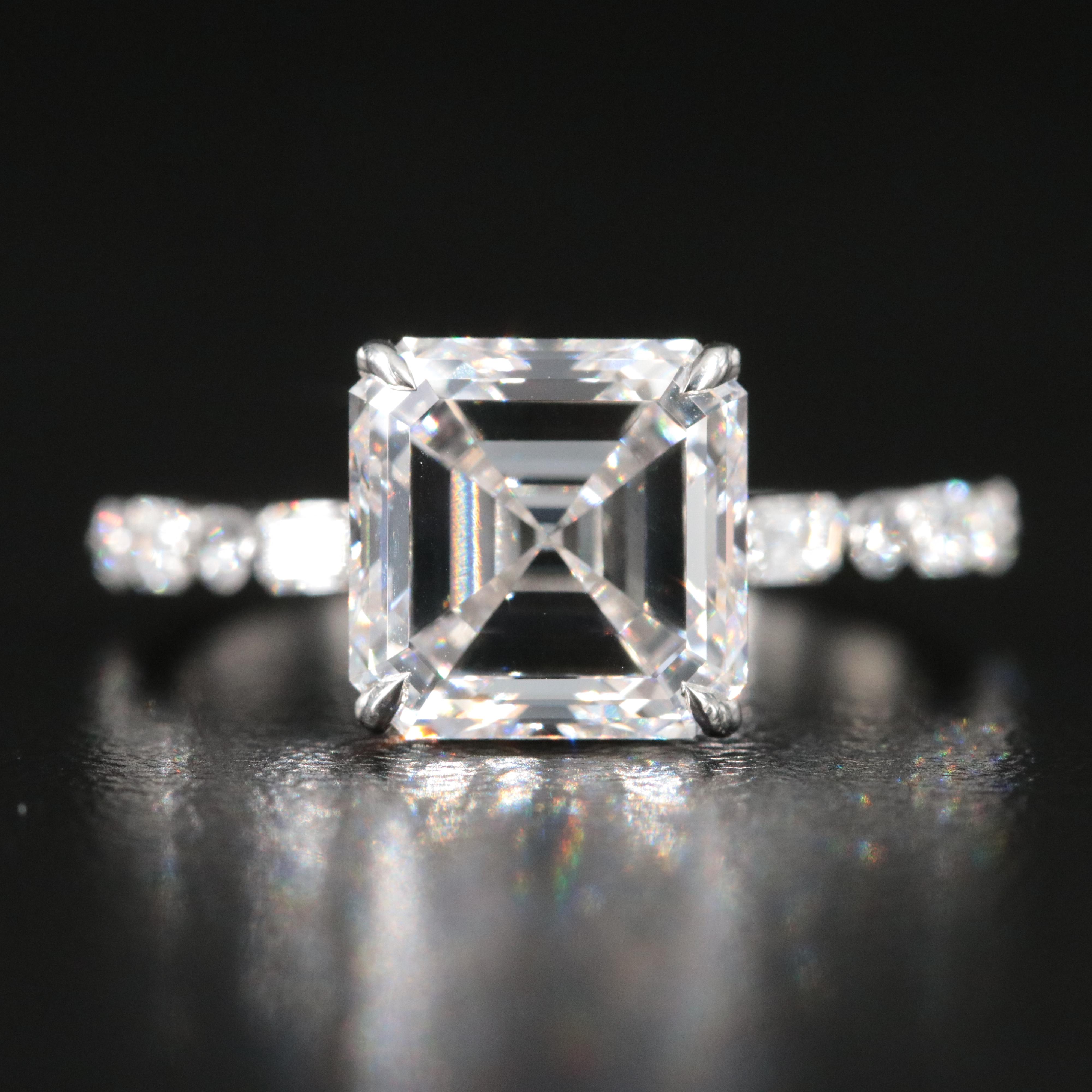 Platinum 4.18 CTW Lab Grown Diamond Ring with IGI Report