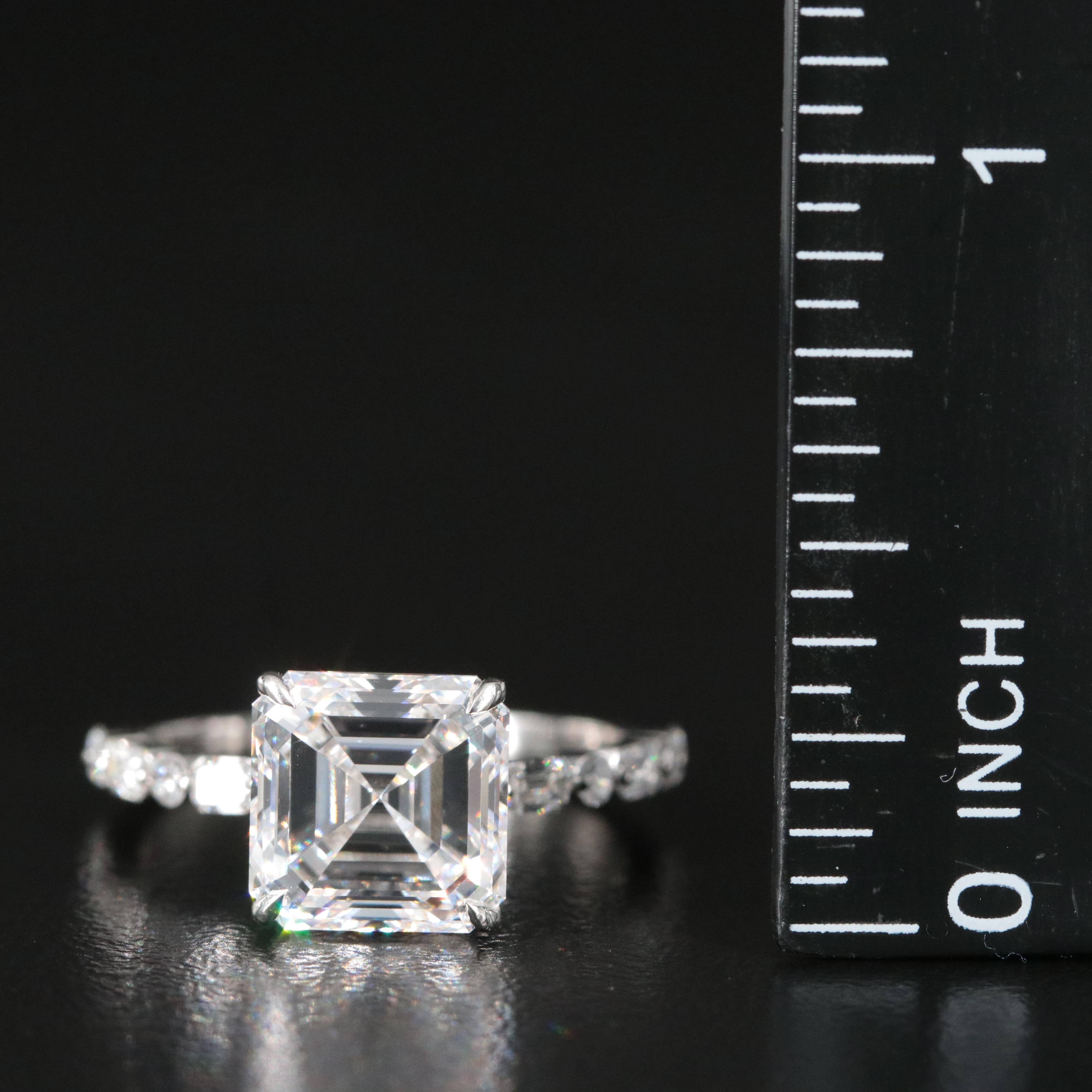 Platinum 4.18 CTW Lab Grown Diamond Ring with IGI Report