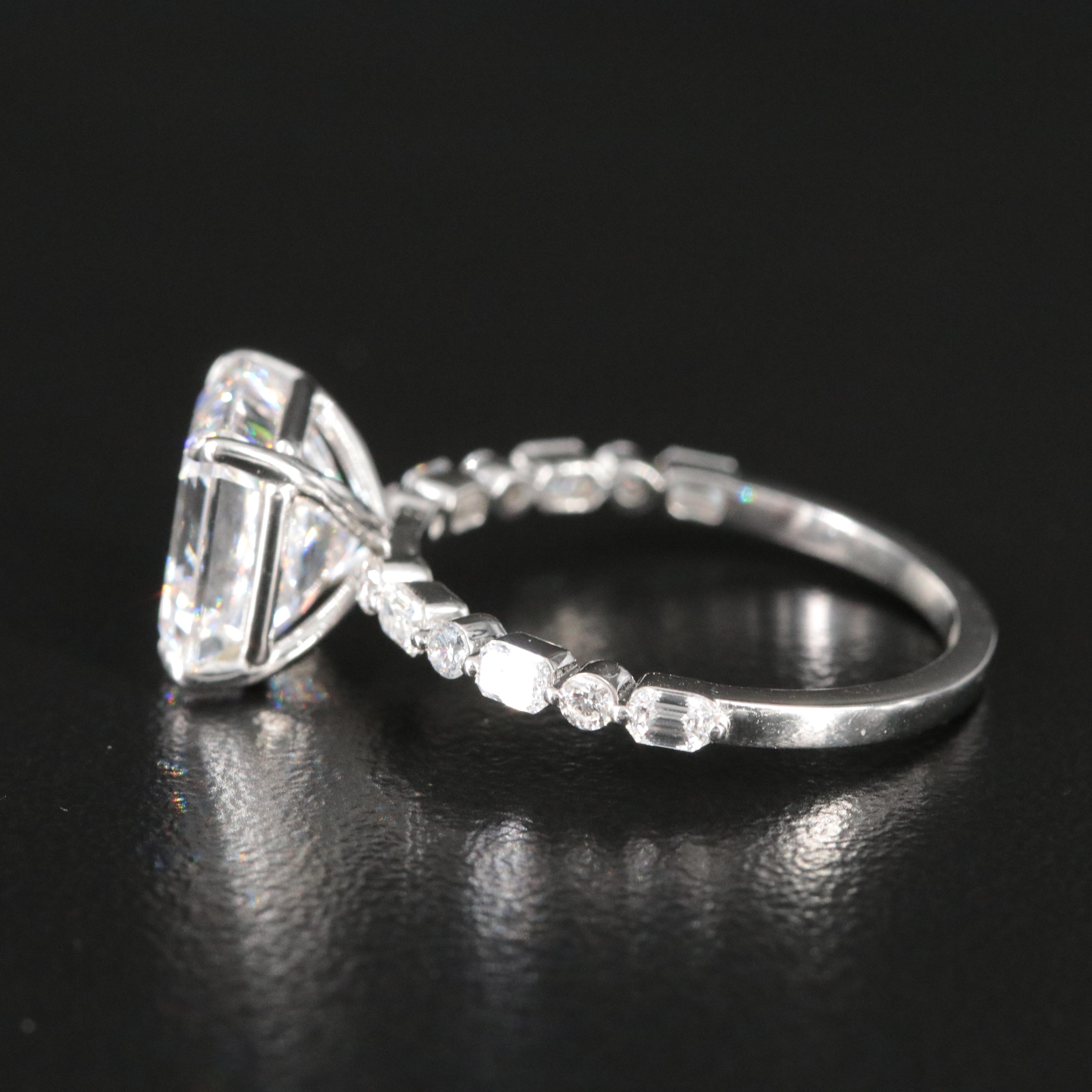 Platinum 4.18 CTW Lab Grown Diamond Ring with IGI Report