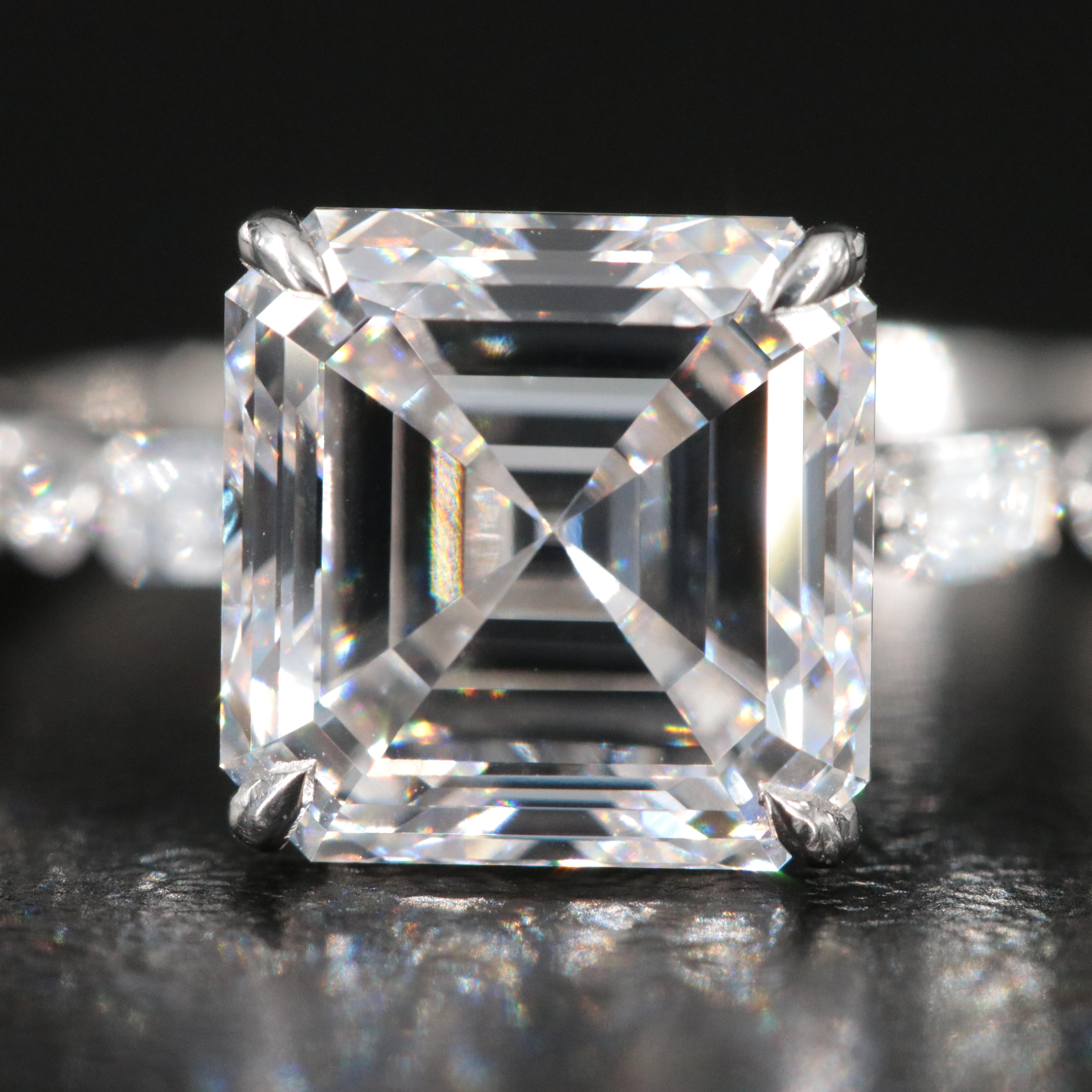 Platinum 4.18 CTW Lab Grown Diamond Ring with IGI Report