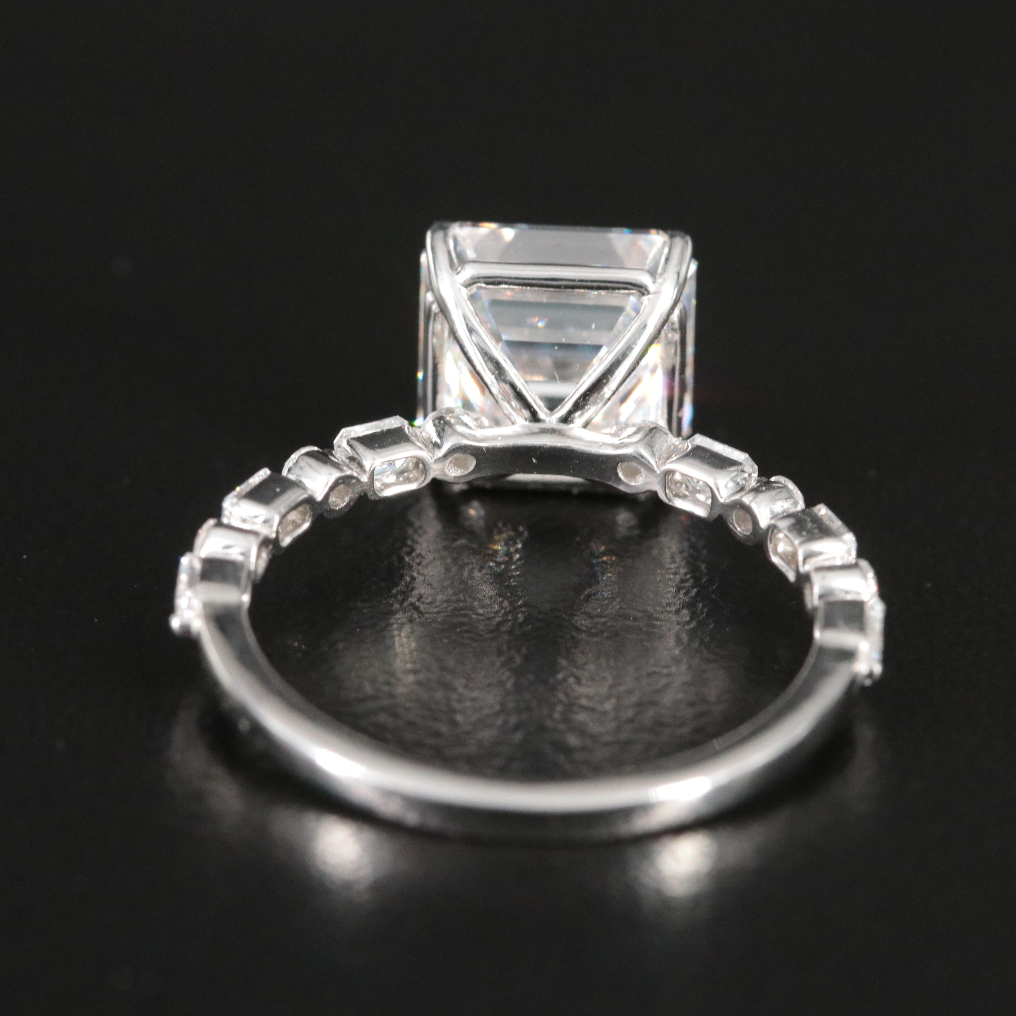 Platinum 4.18 CTW Lab Grown Diamond Ring with IGI Report