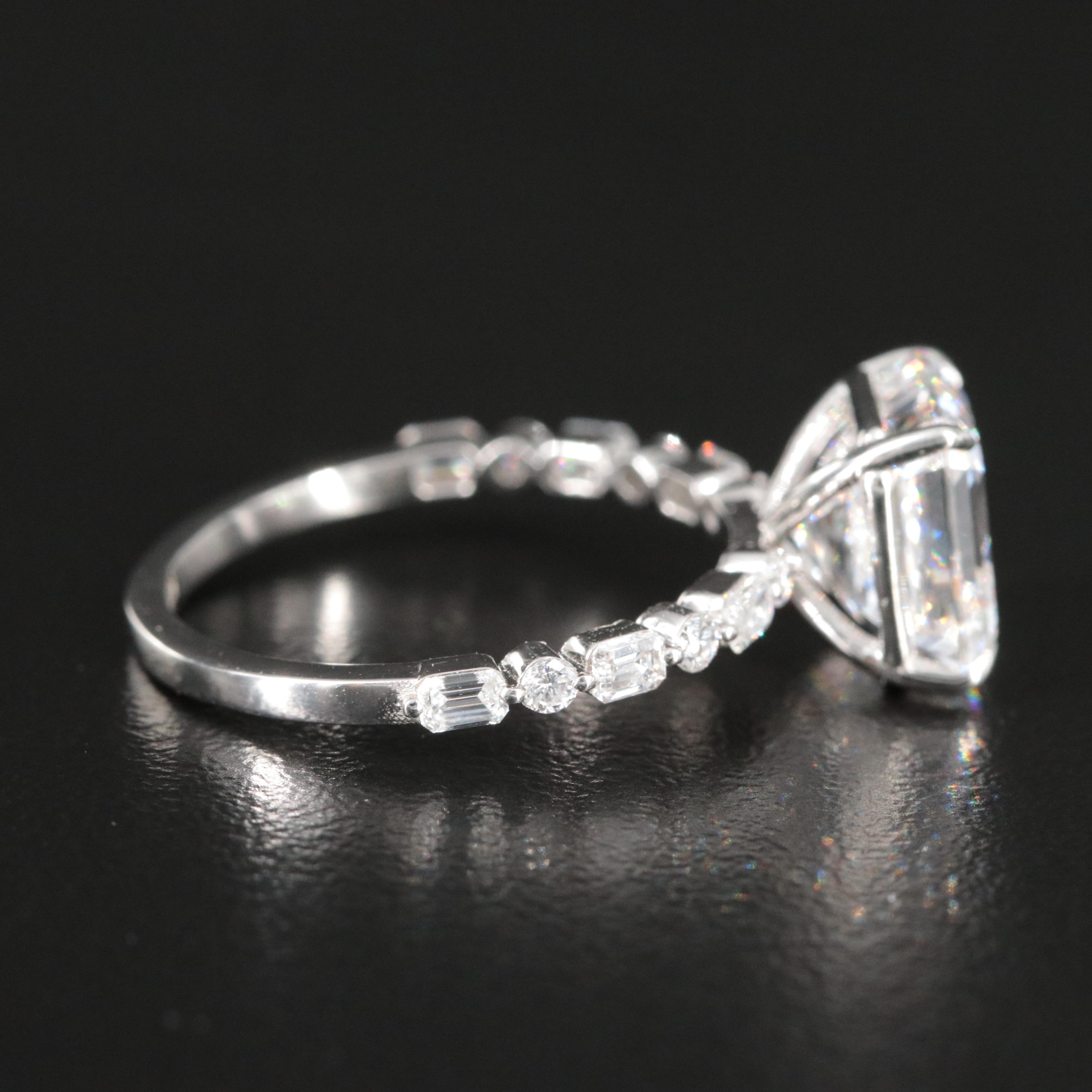 Platinum 4.18 CTW Lab Grown Diamond Ring with IGI Report