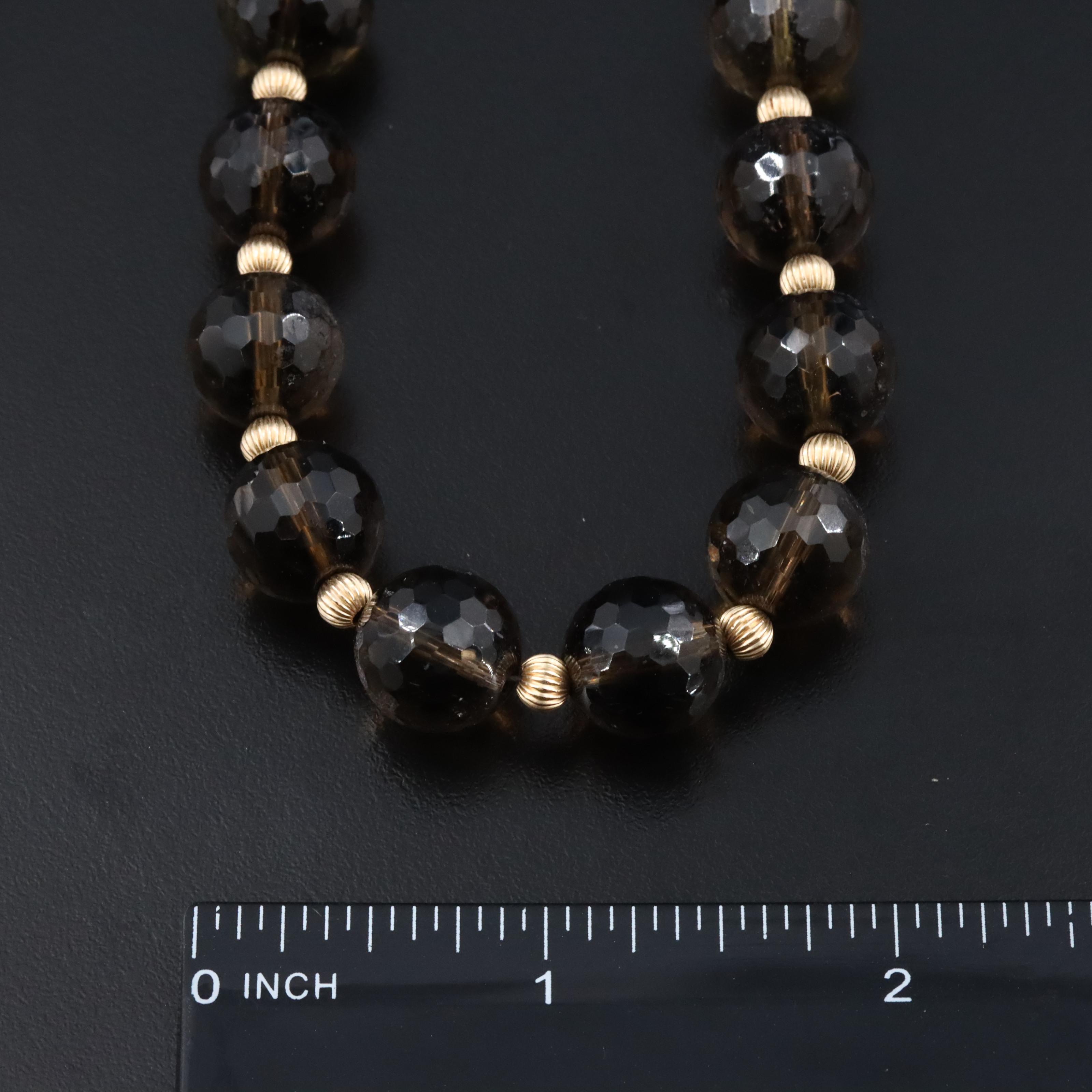 14K Smoky Quartz Necklace