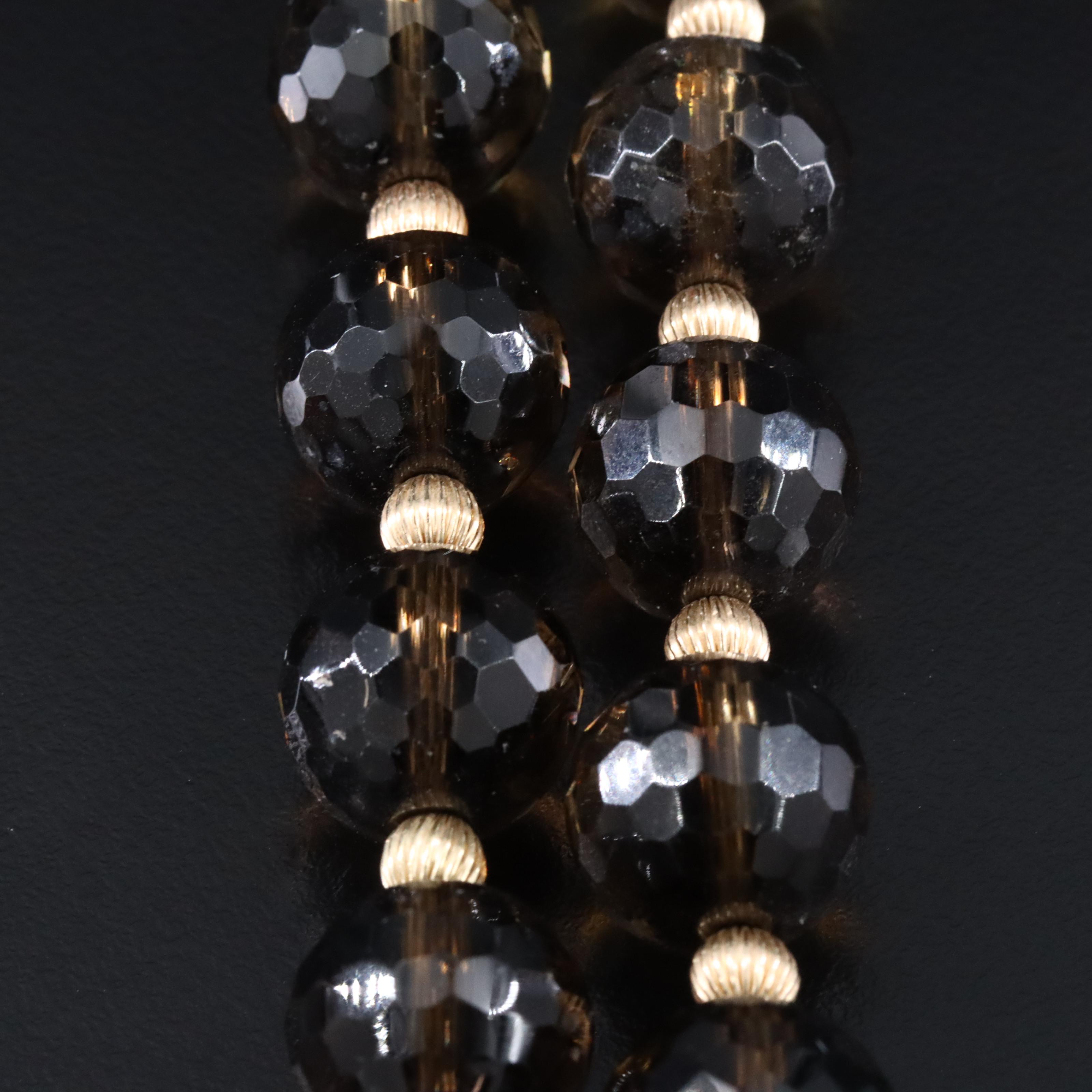 14K Smoky Quartz Necklace