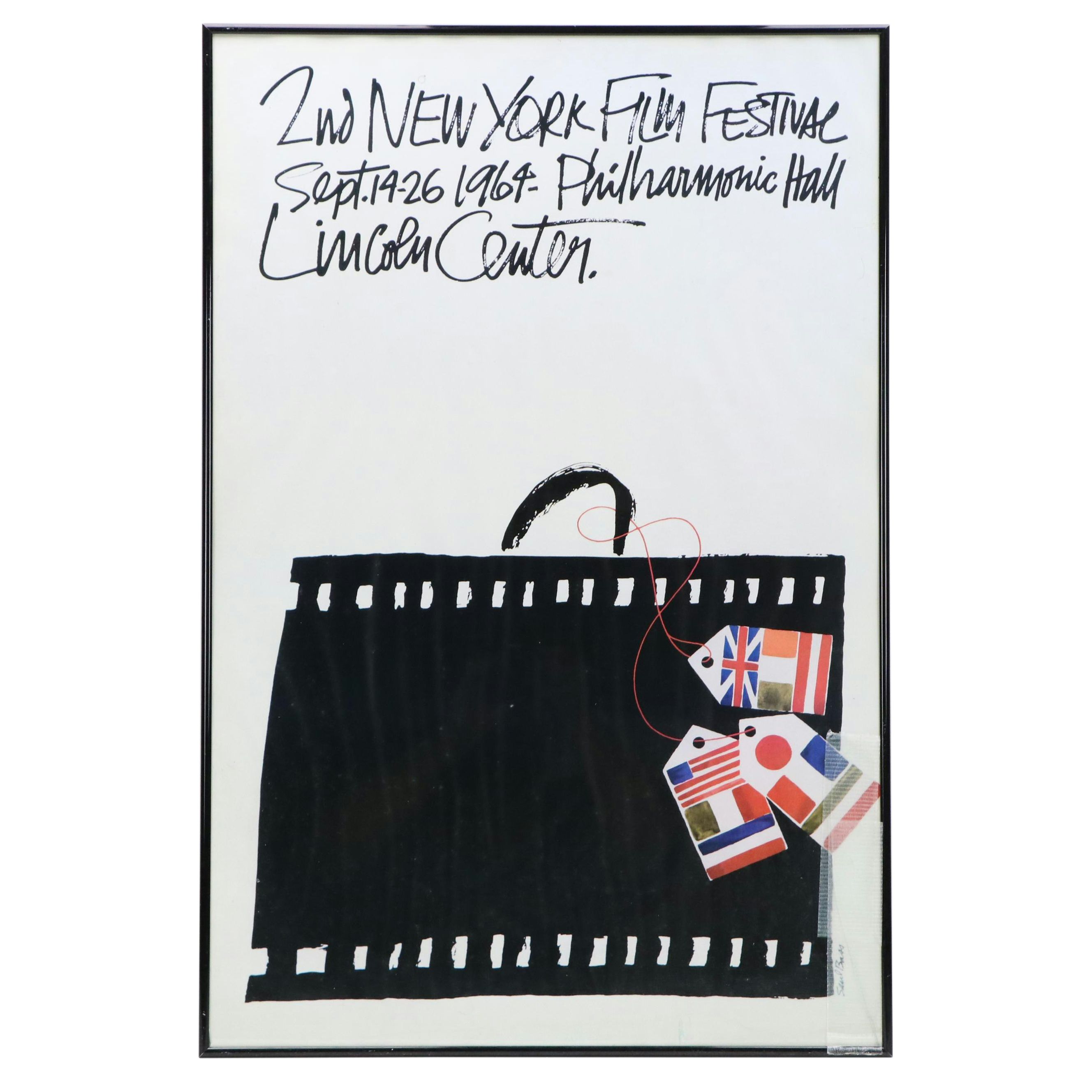 Offset Lithograph Poster After Saul Bass "2nd New York Film Festival"