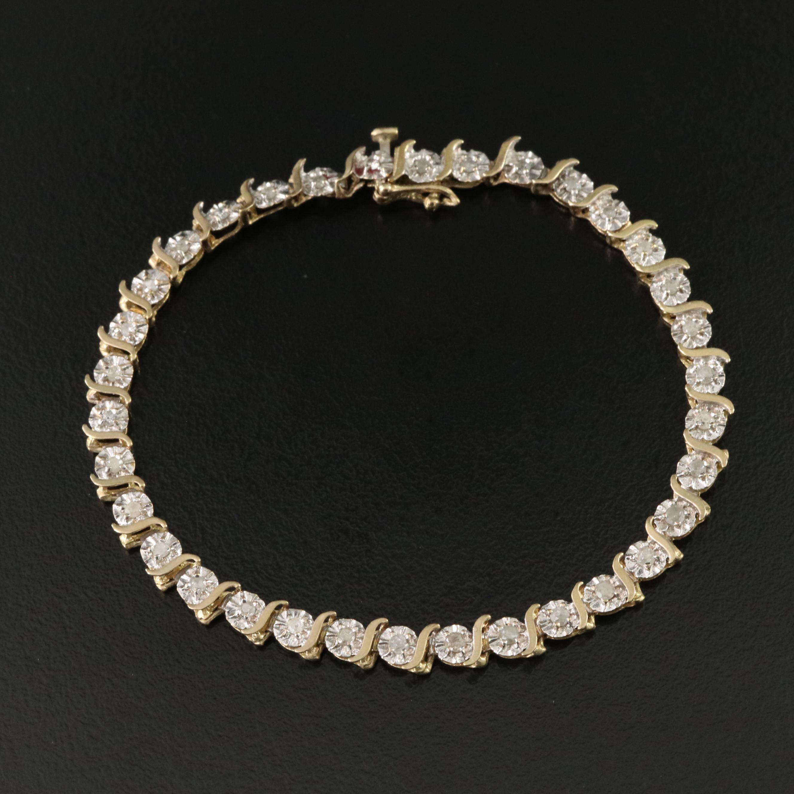 10K 0.52 CTW Diamond S-Link Bracelet