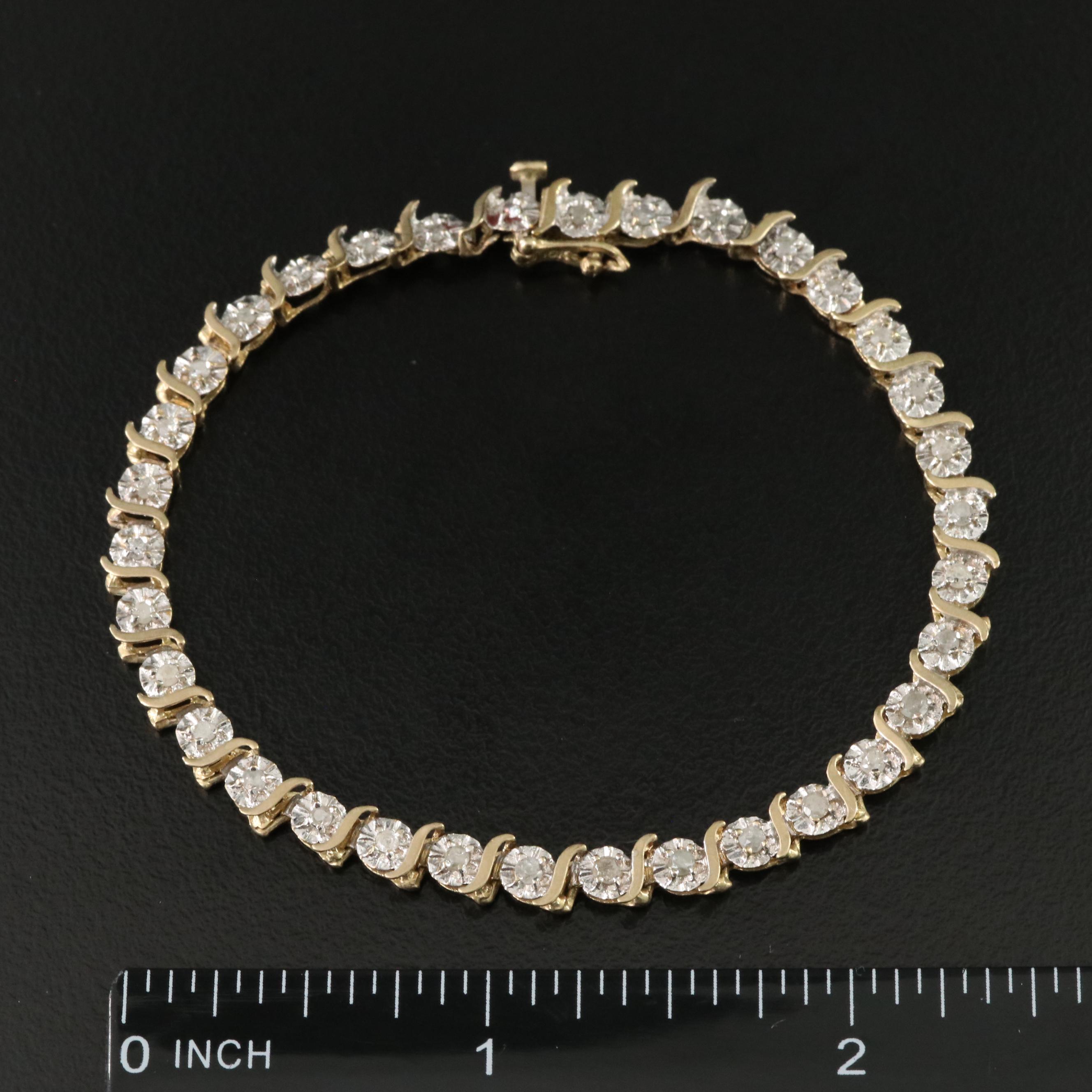 10K 0.52 CTW Diamond S-Link Bracelet