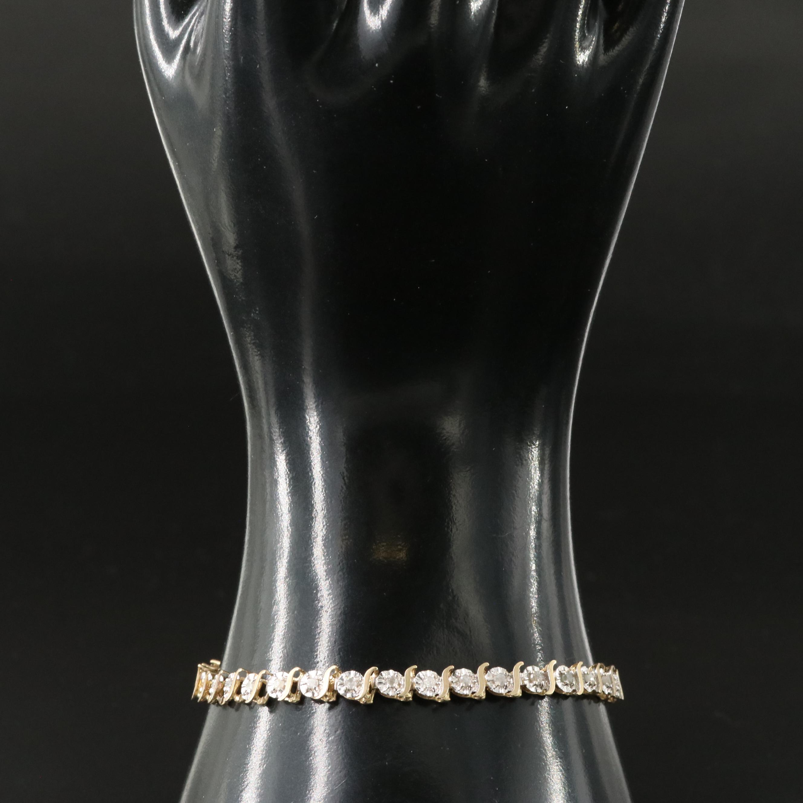 10K 0.52 CTW Diamond S-Link Bracelet