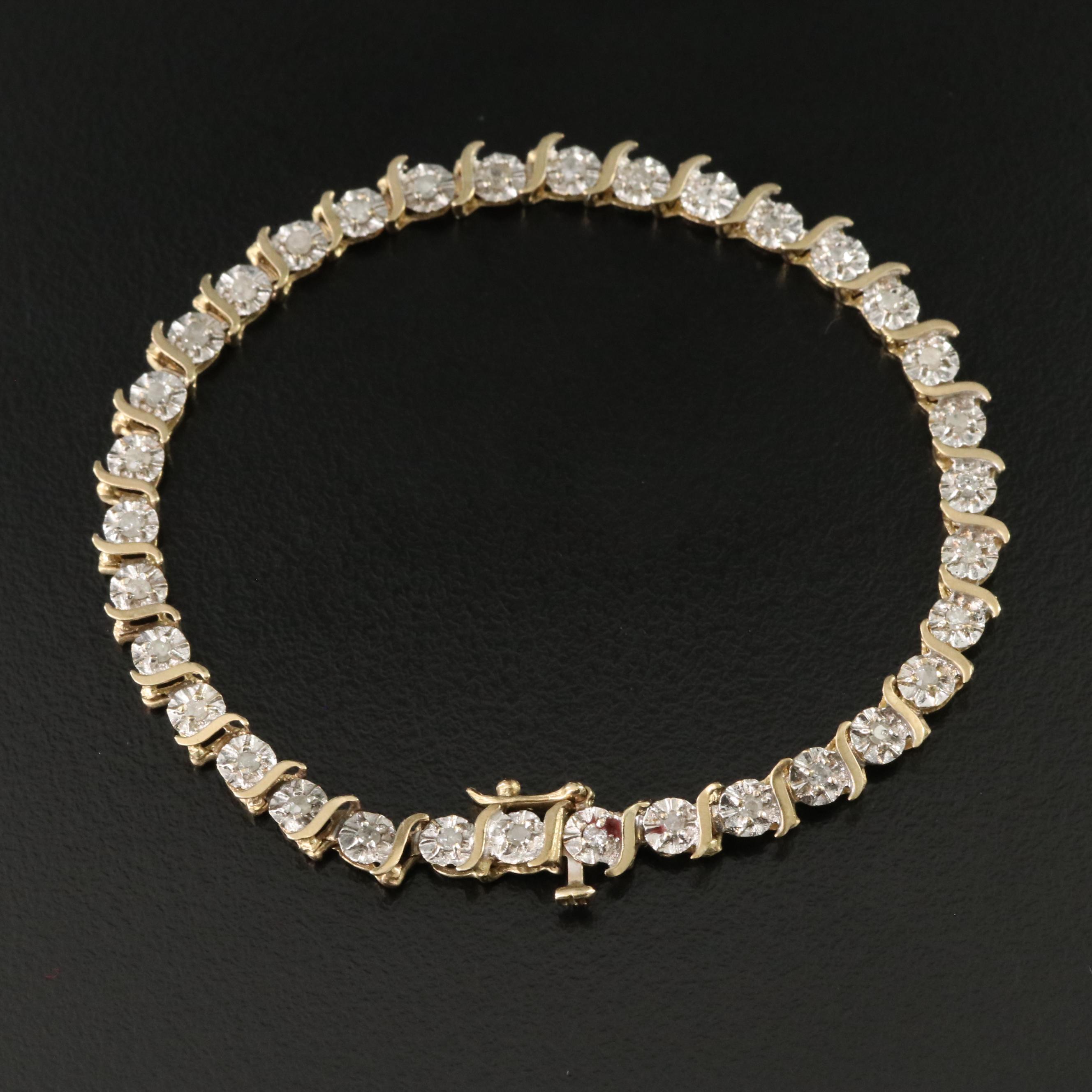 10K 0.52 CTW Diamond S-Link Bracelet