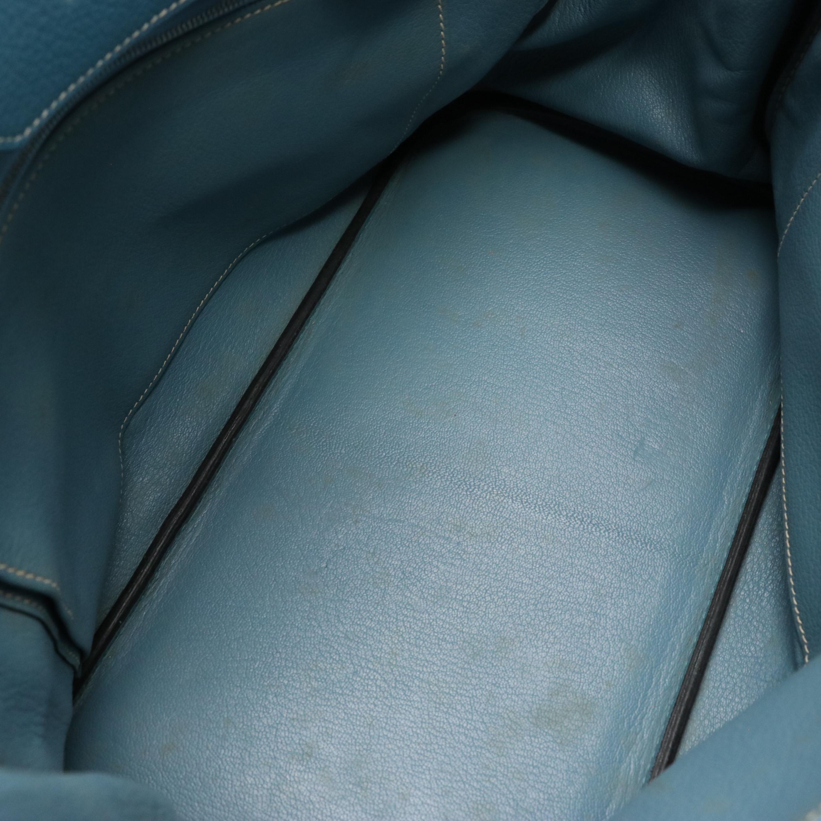 Hermès Birkin 35 Satchel in Blue Clemence Leather